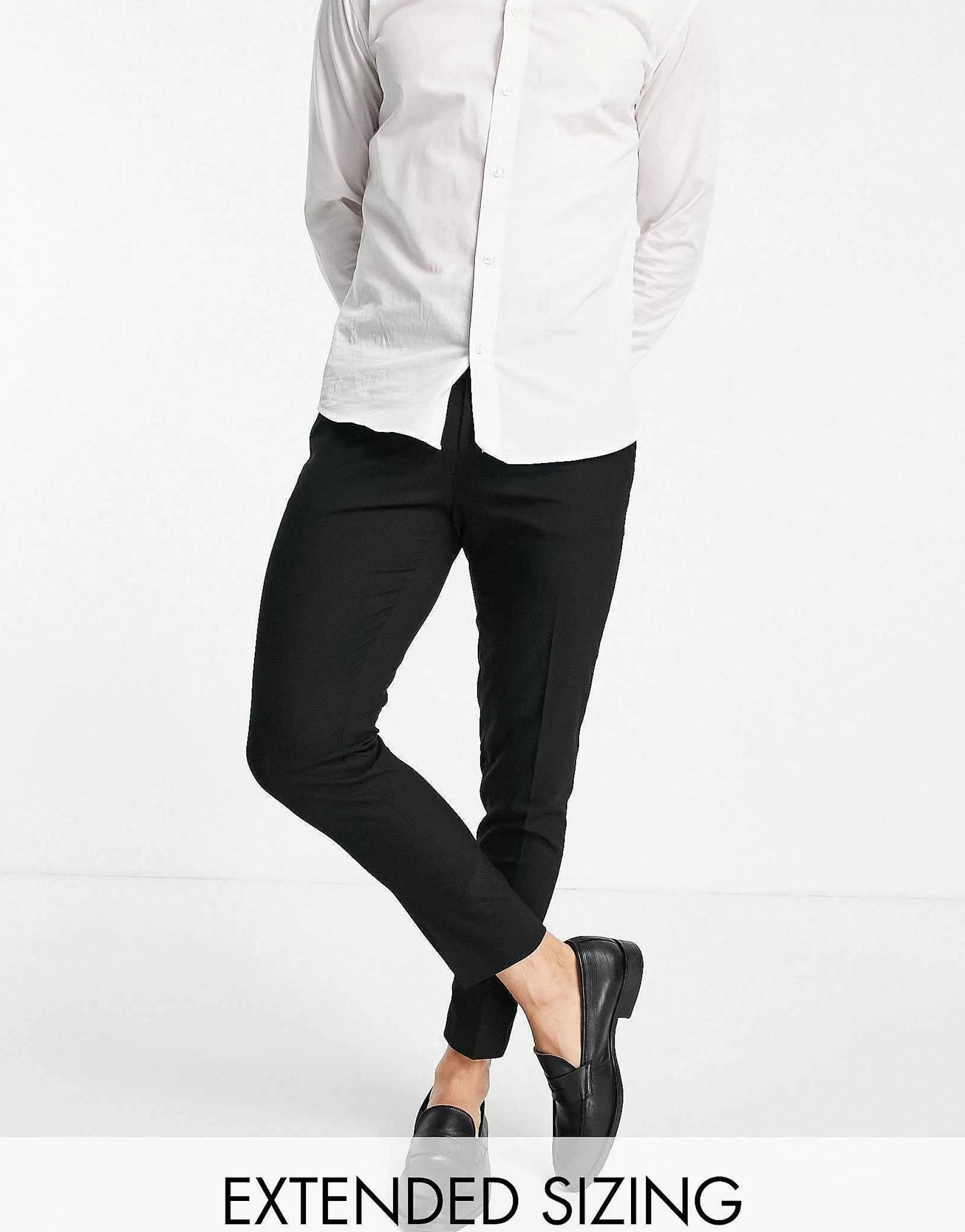 Men DESIGN Skinny Cropped Smart Trousers In