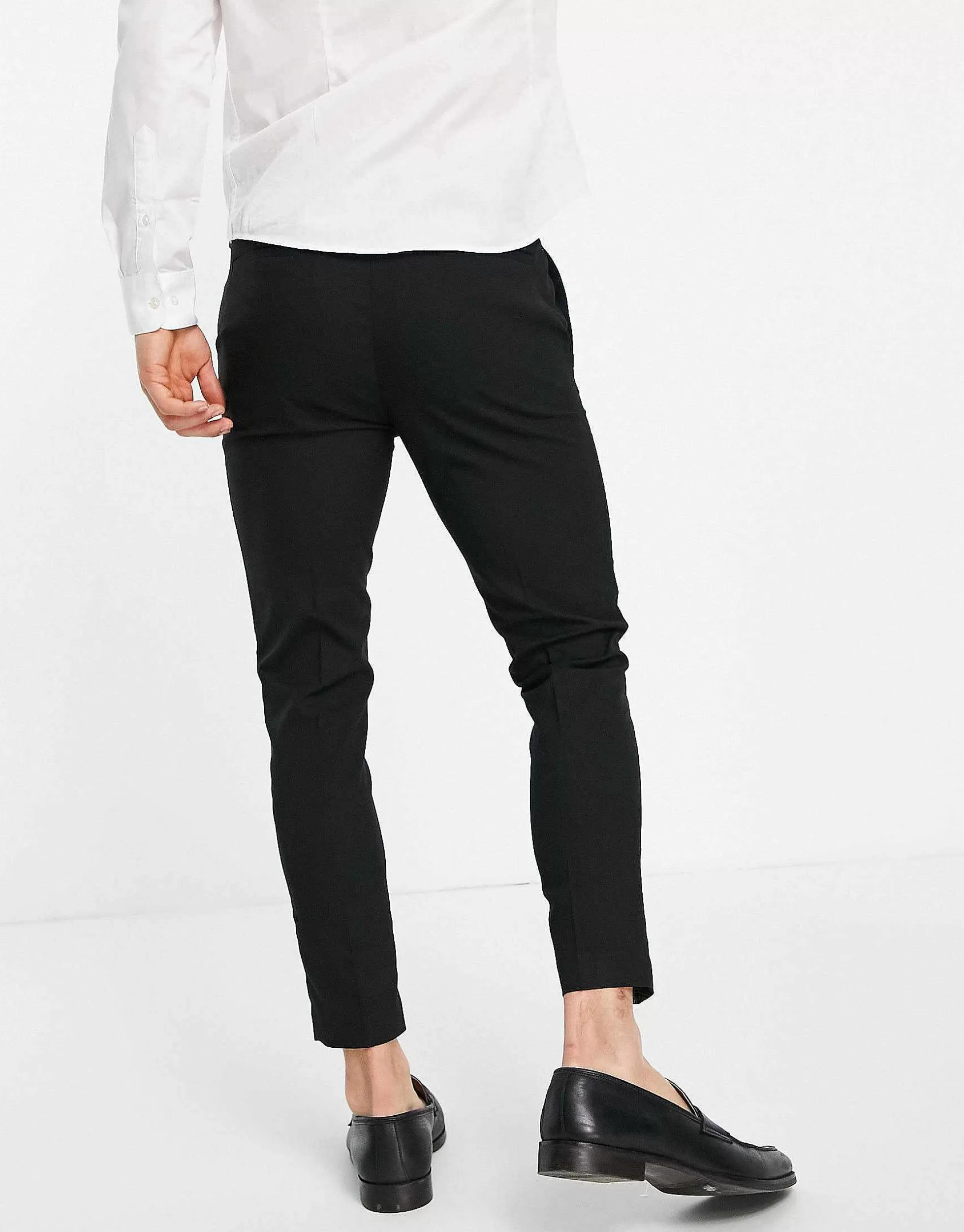 Men DESIGN Skinny Cropped Smart Trousers In