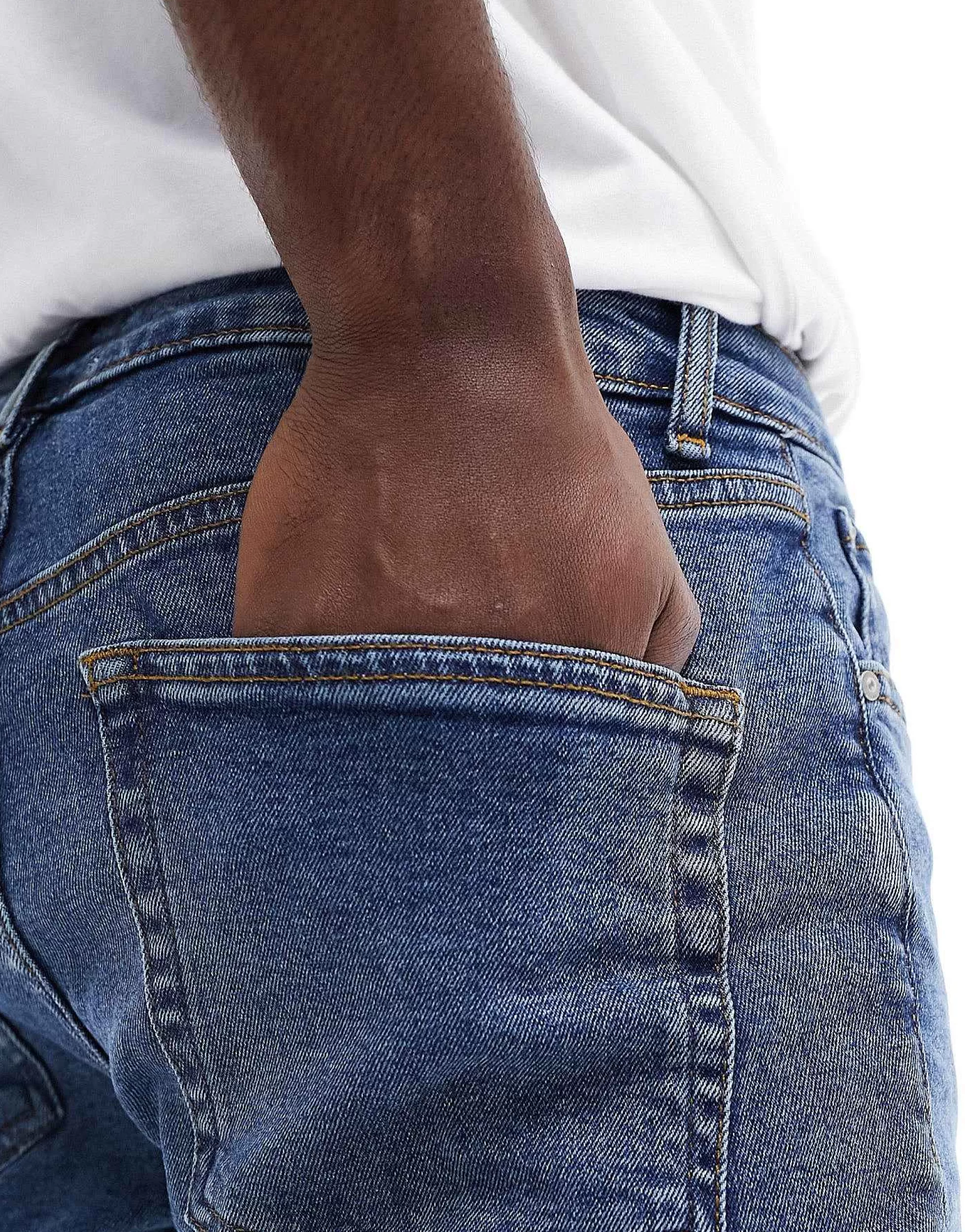 Men DESIGN Skinny Jeans In Vintage Dark Blue