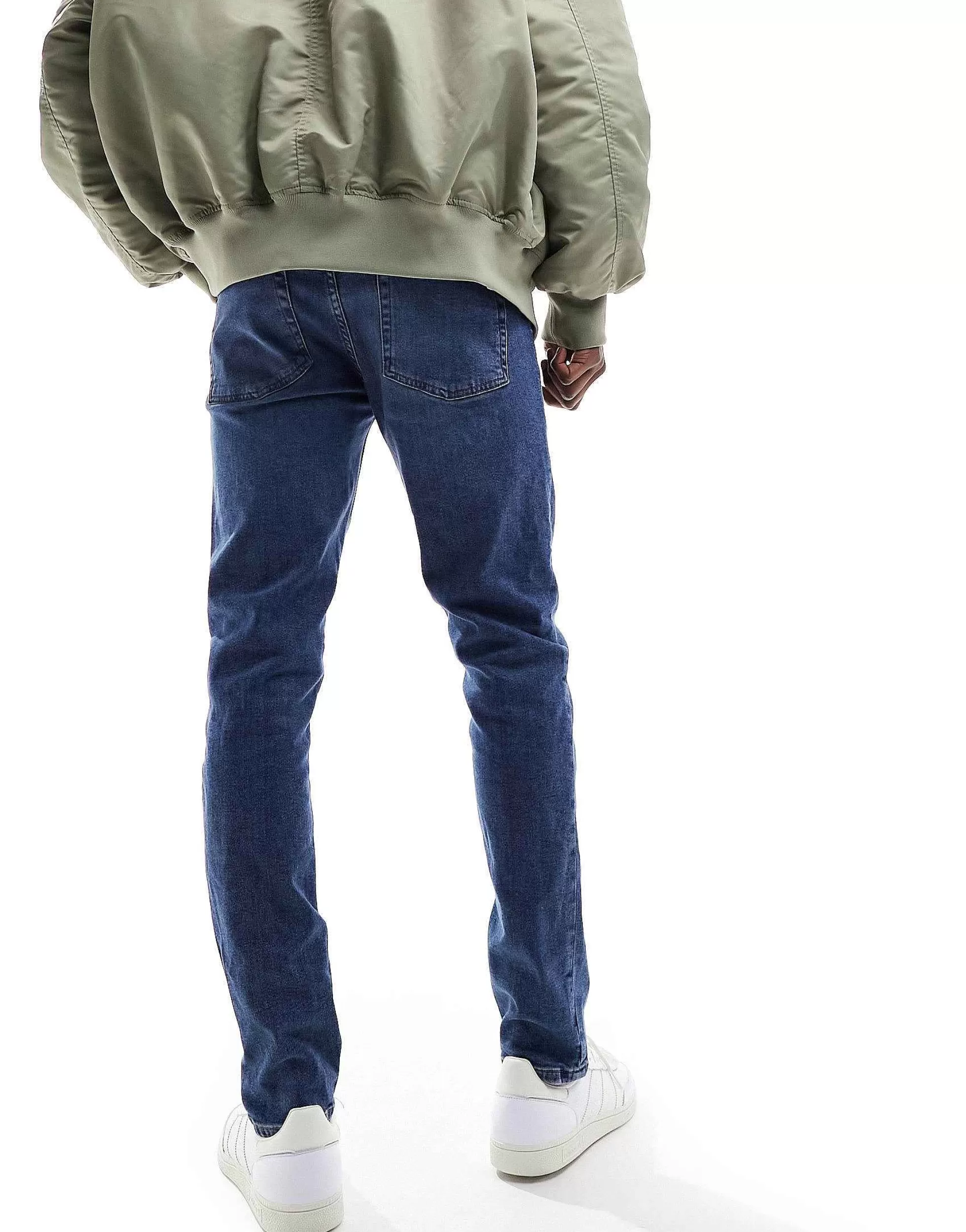 Men DESIGN Skinny Jeans In Vintage Dark Blue