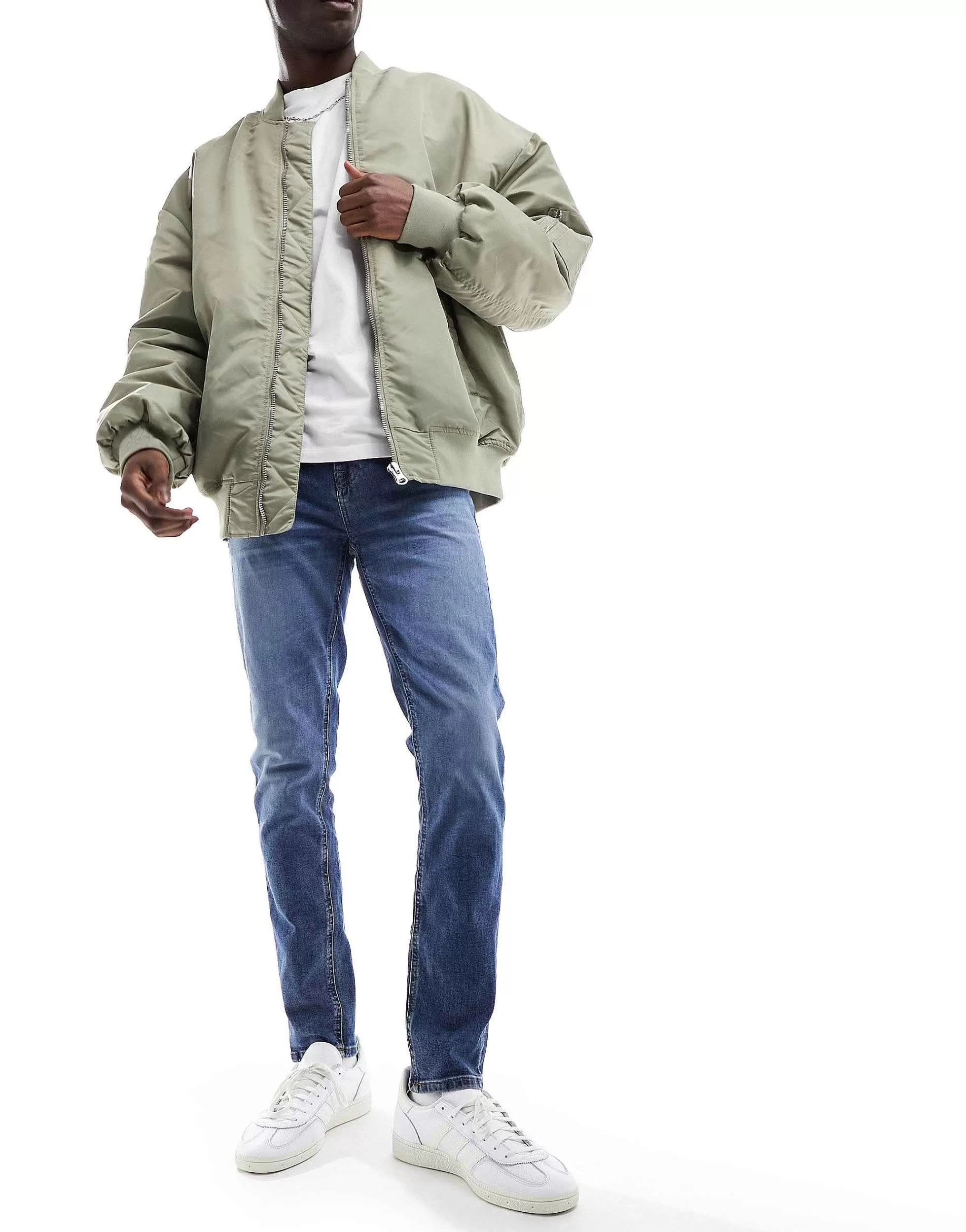 Men DESIGN Skinny Jeans In Vintage Dark Blue