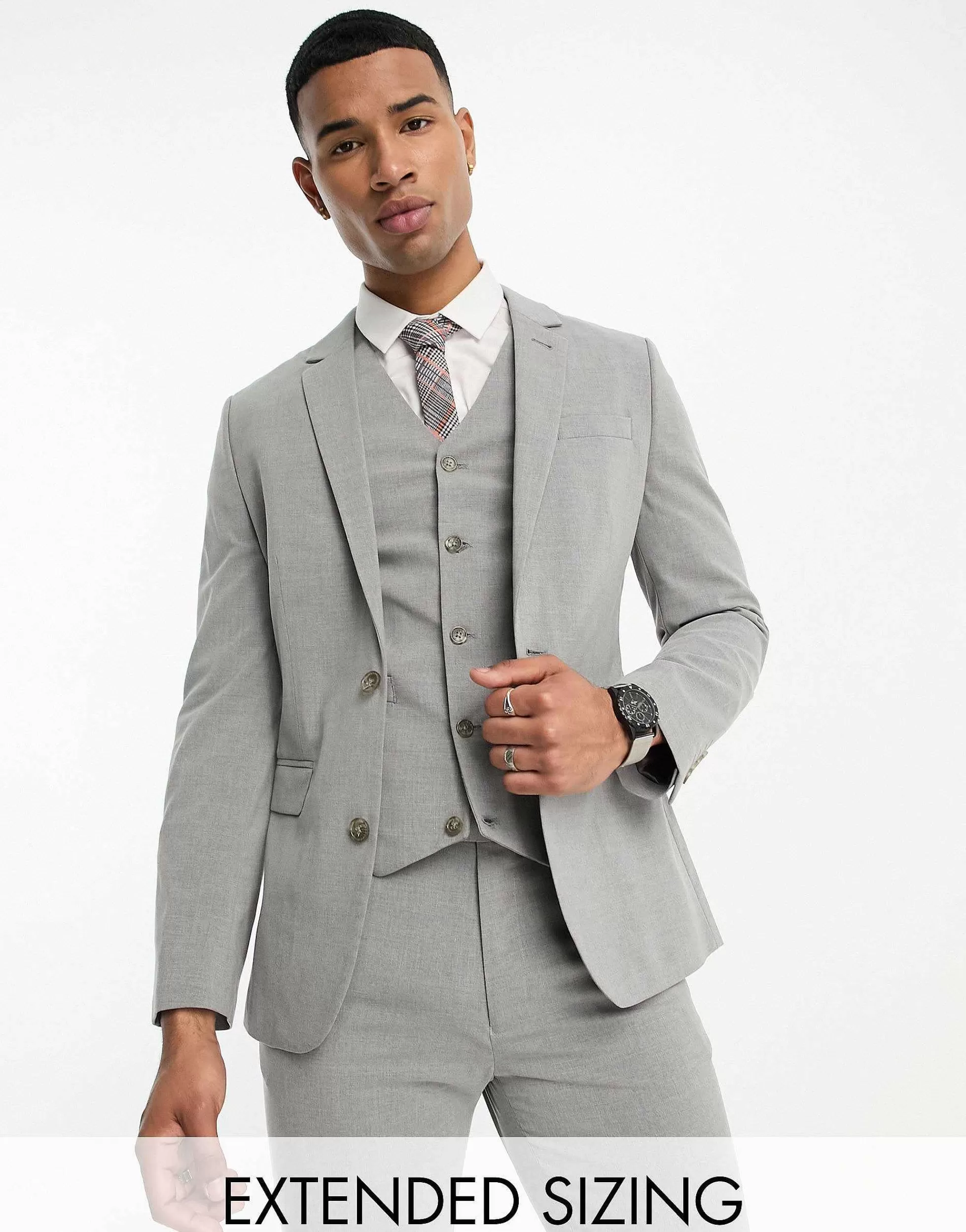 Men DESIGN Skinny Suit In Grey