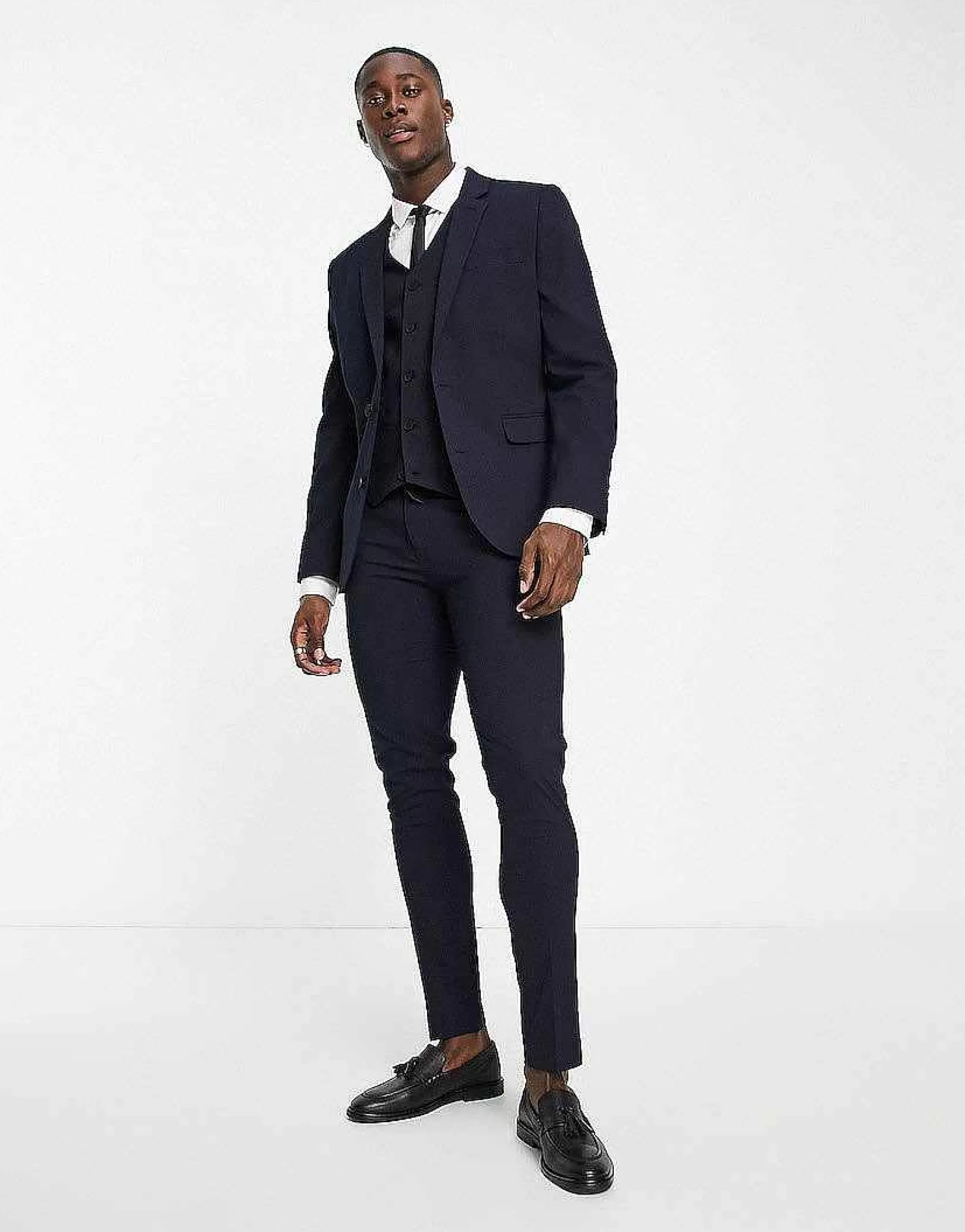 Men DESIGN Skinny Suit In Navy