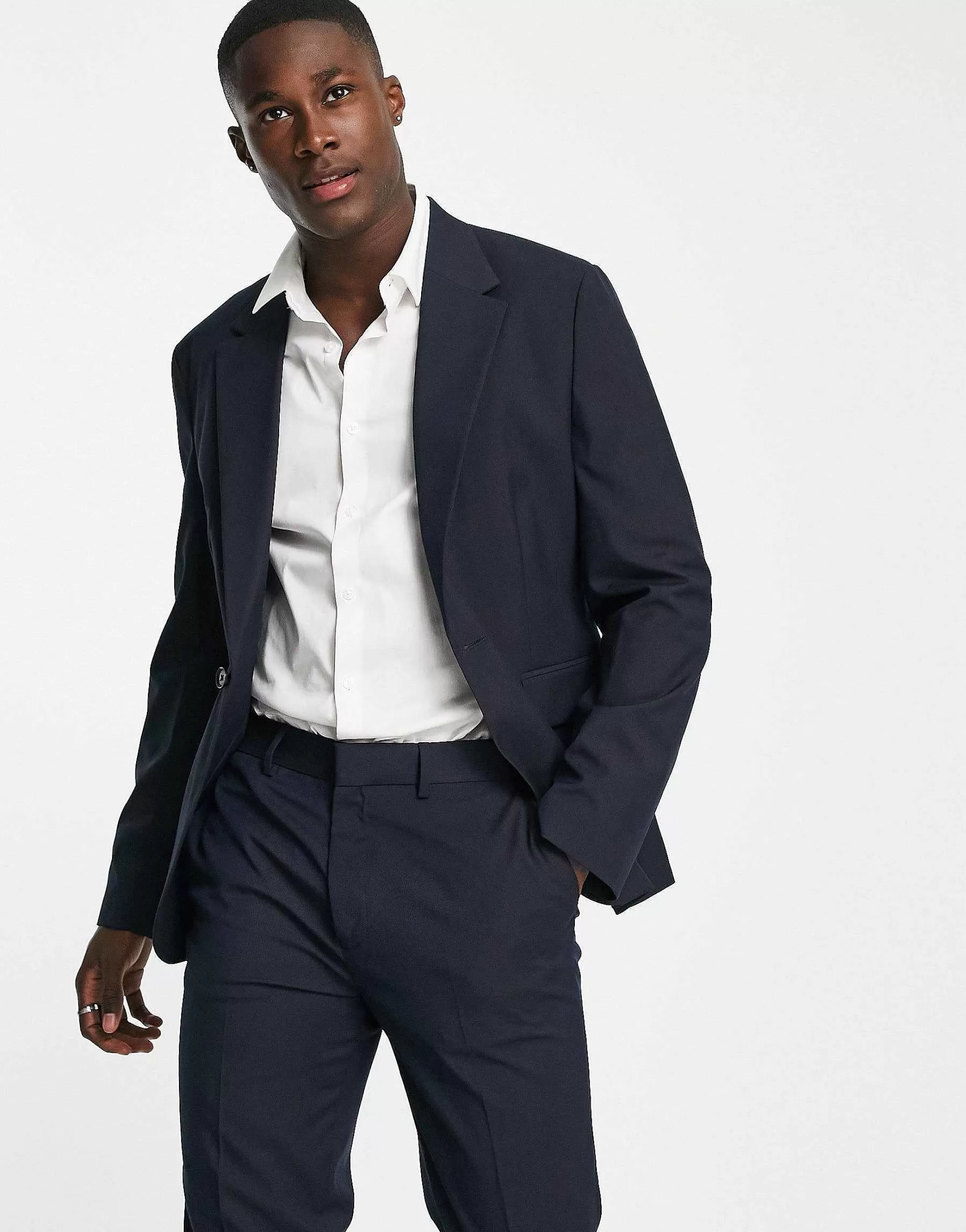 Men DESIGN Skinny Suit Jacket In Navy