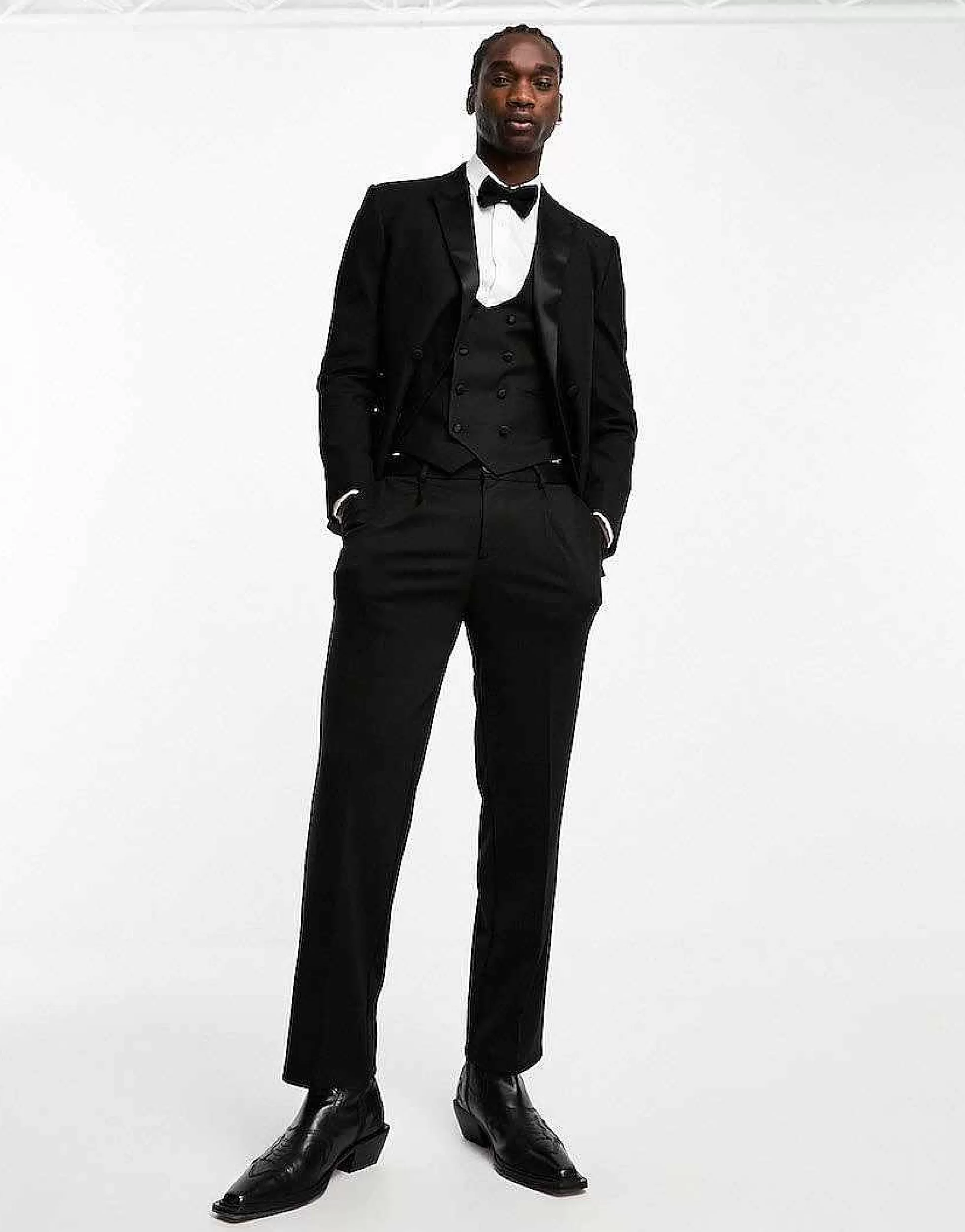 Men DESIGN Skinny Tuxedo In Black
