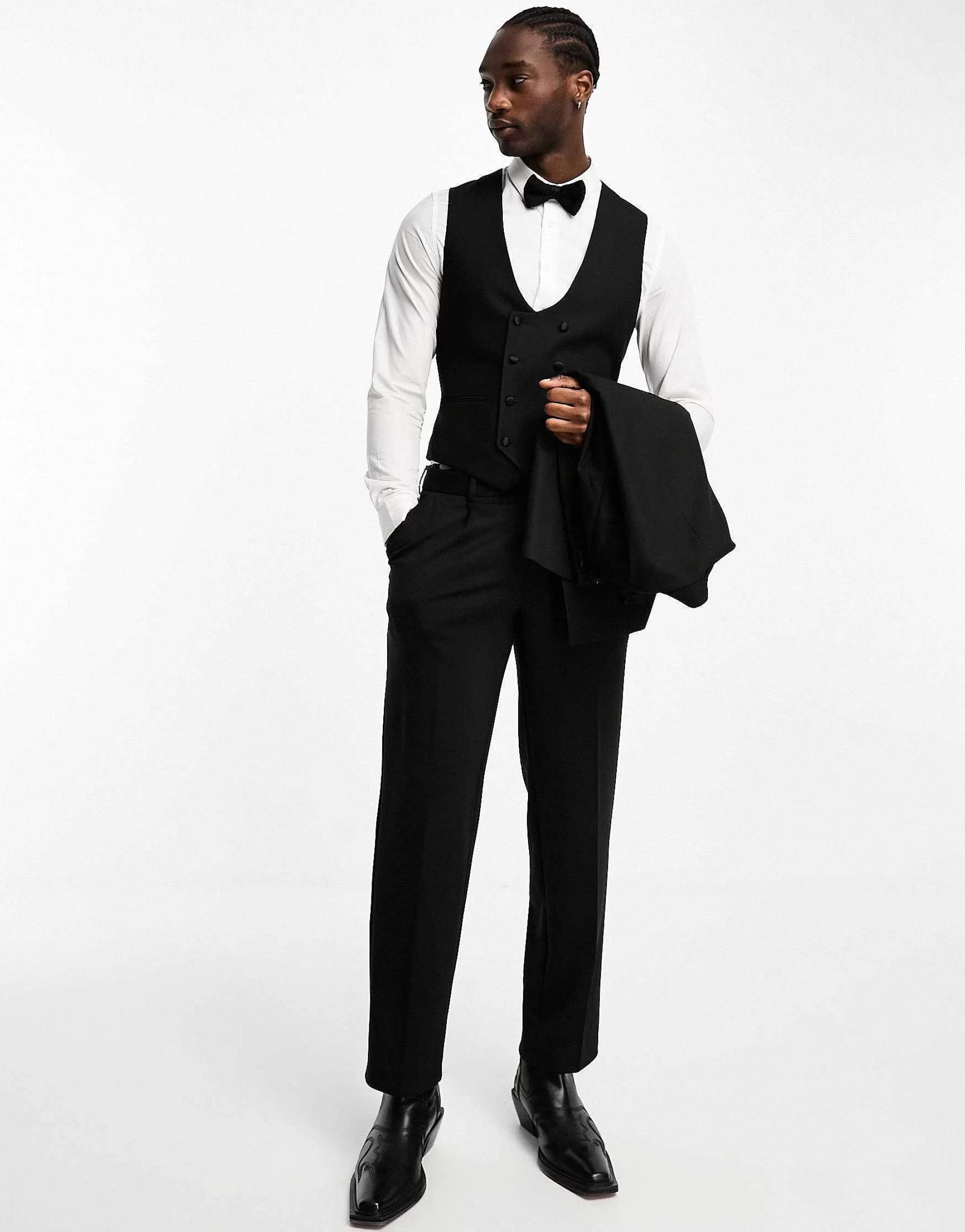 Men DESIGN Skinny Tuxedo In Black