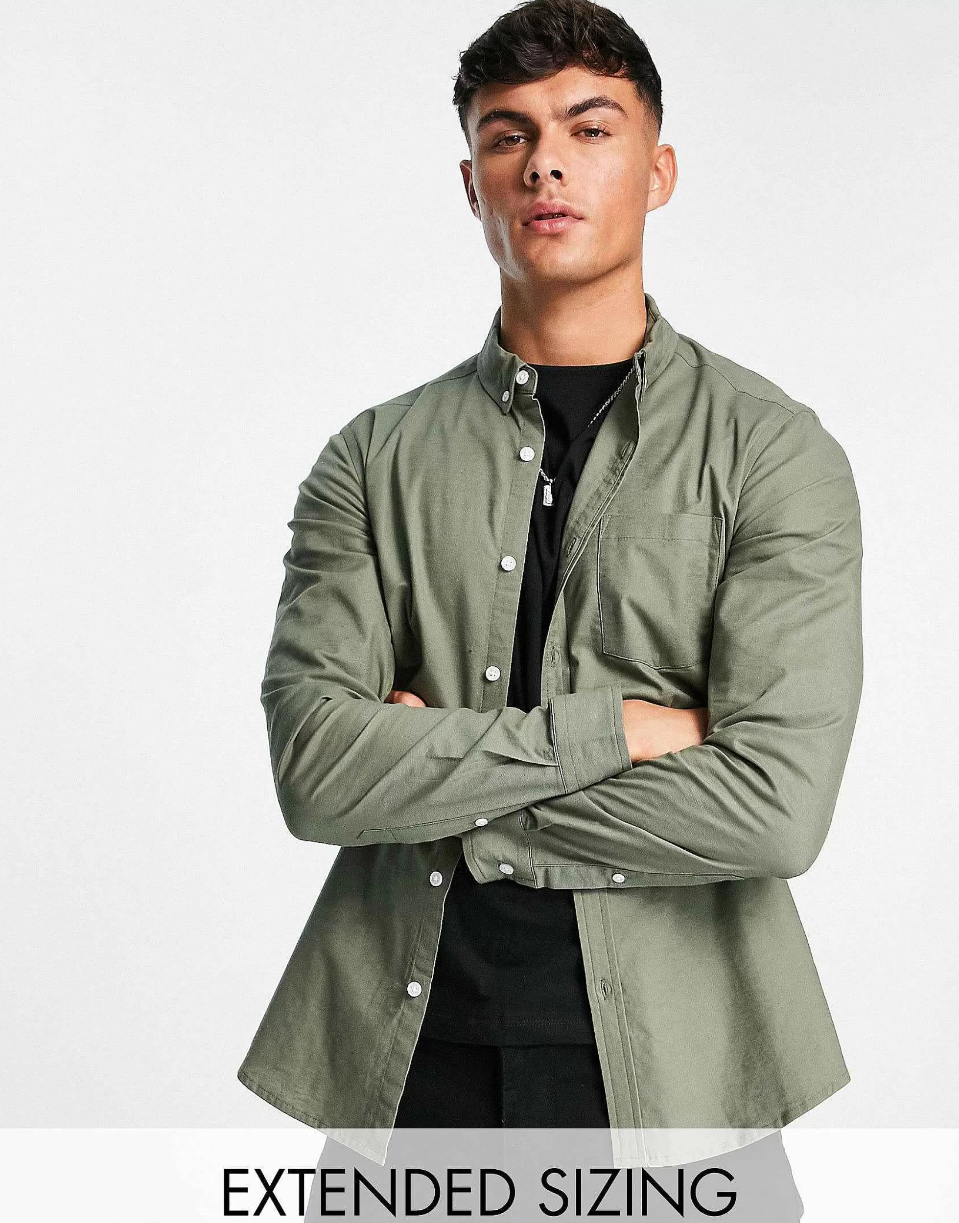 Men DESIGN Slim Fit Oxford Shirt In