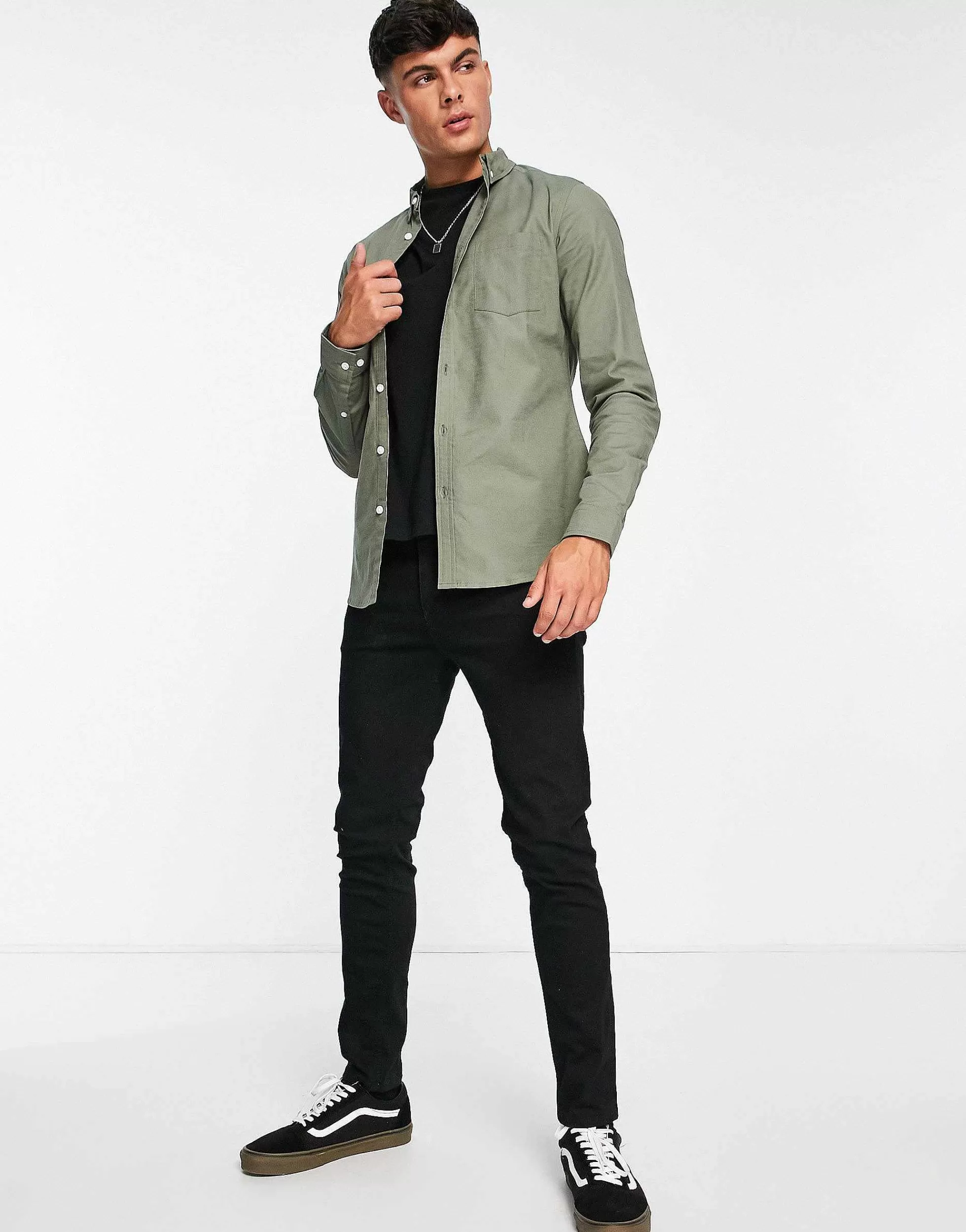 Men DESIGN Slim Fit Oxford Shirt In