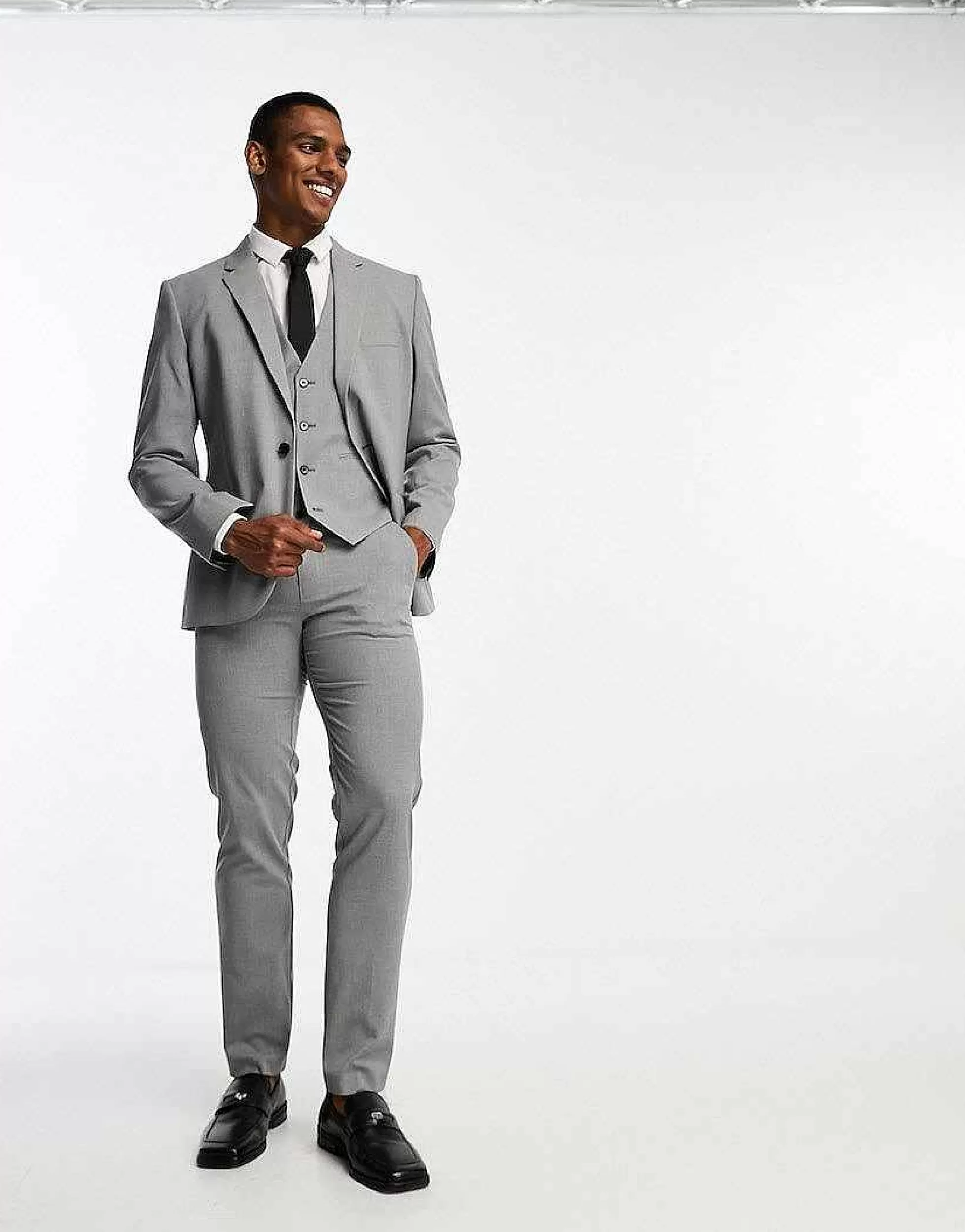 Men DESIGN Slim Grey Suit
