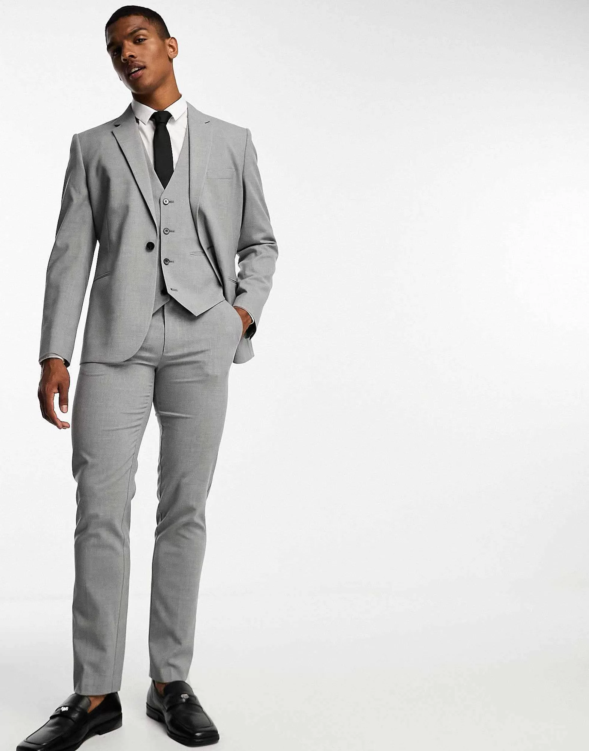 Men DESIGN Slim Grey Suit