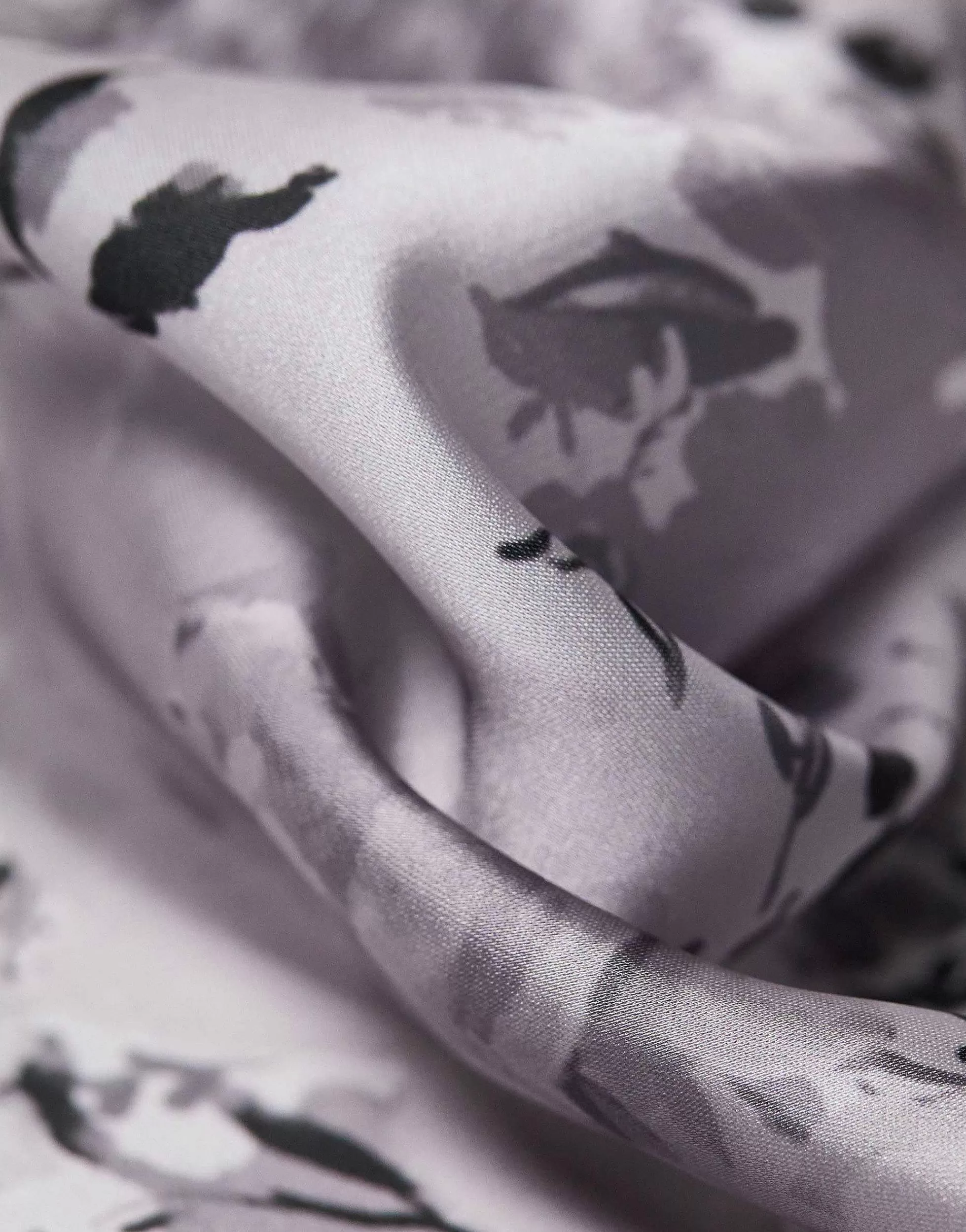 Men DESIGN Slim Tie In Black And Grey Floral
