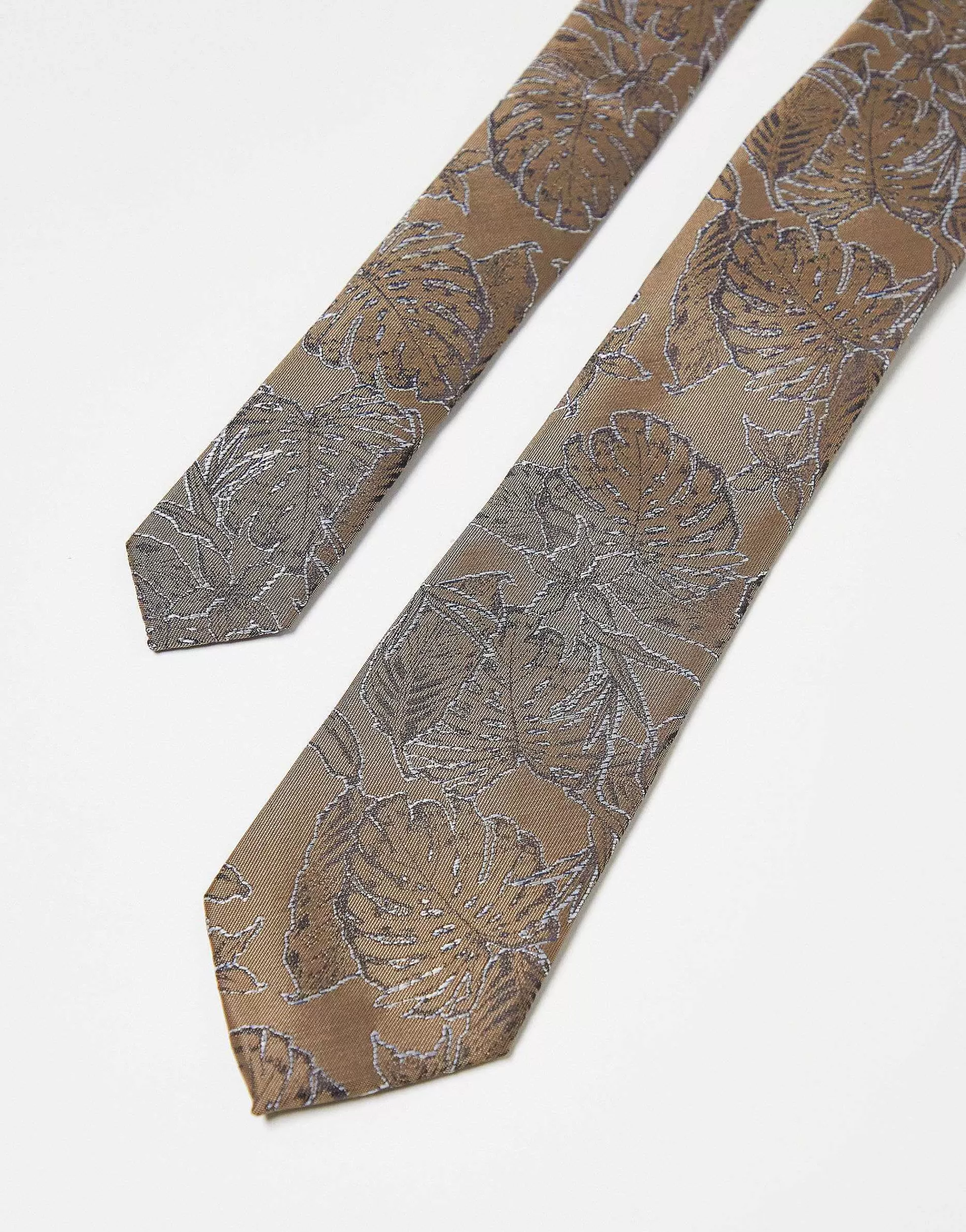 Men DESIGN Slim Tie In Botanical Jacquard