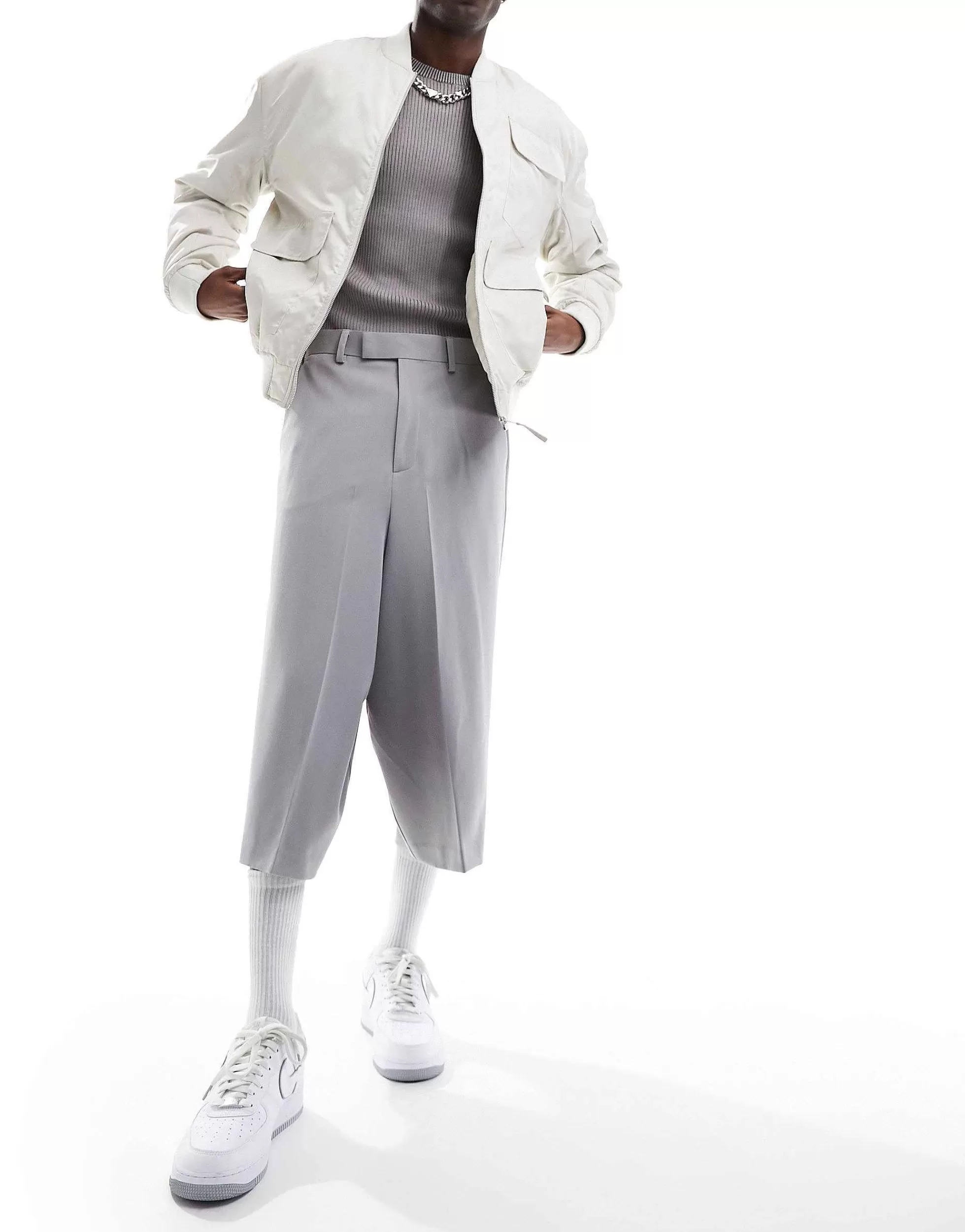 Men DESIGN Smart Culotte Trousers In Light