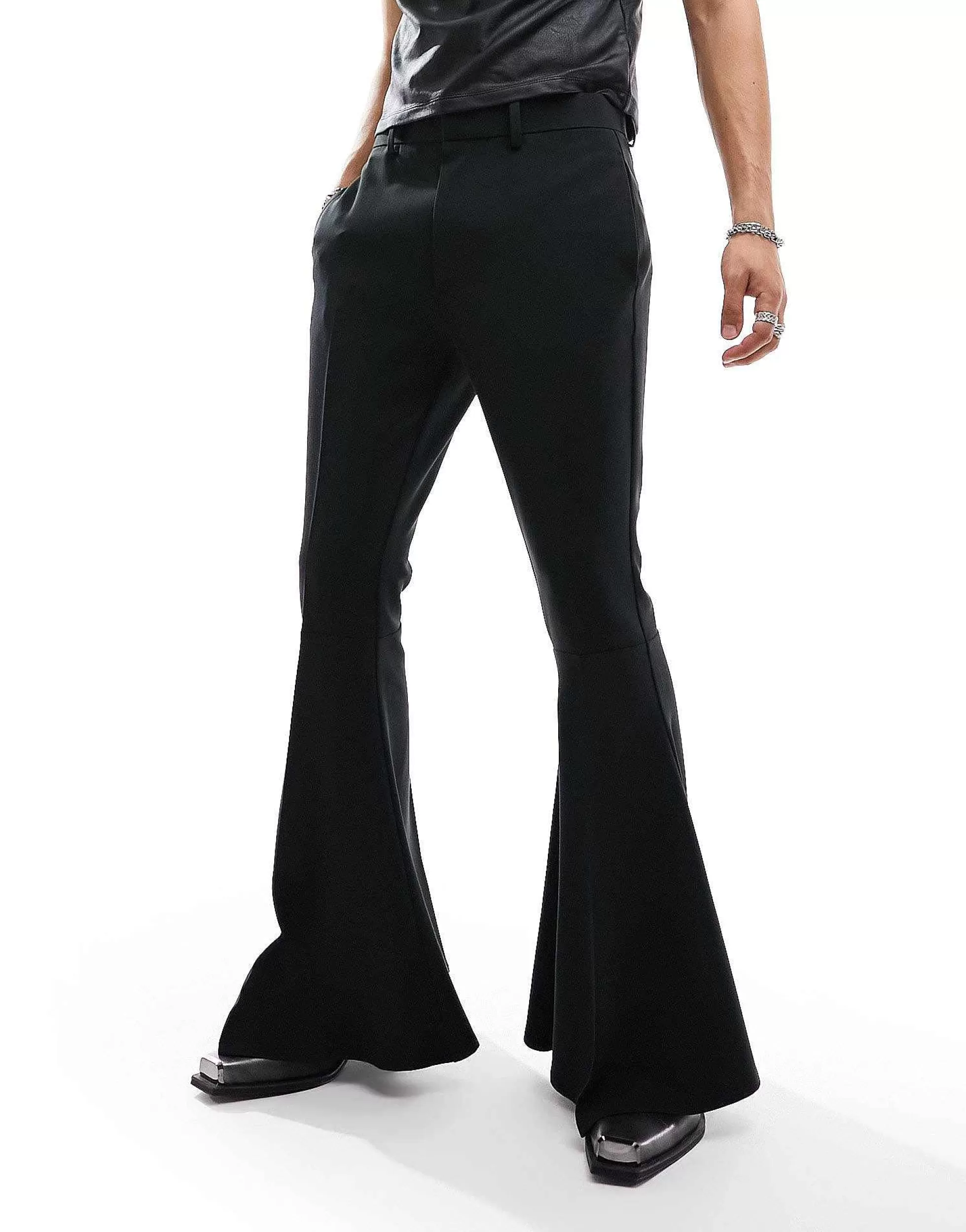 Men DESIGN Smart Extreme Flared Trousers In