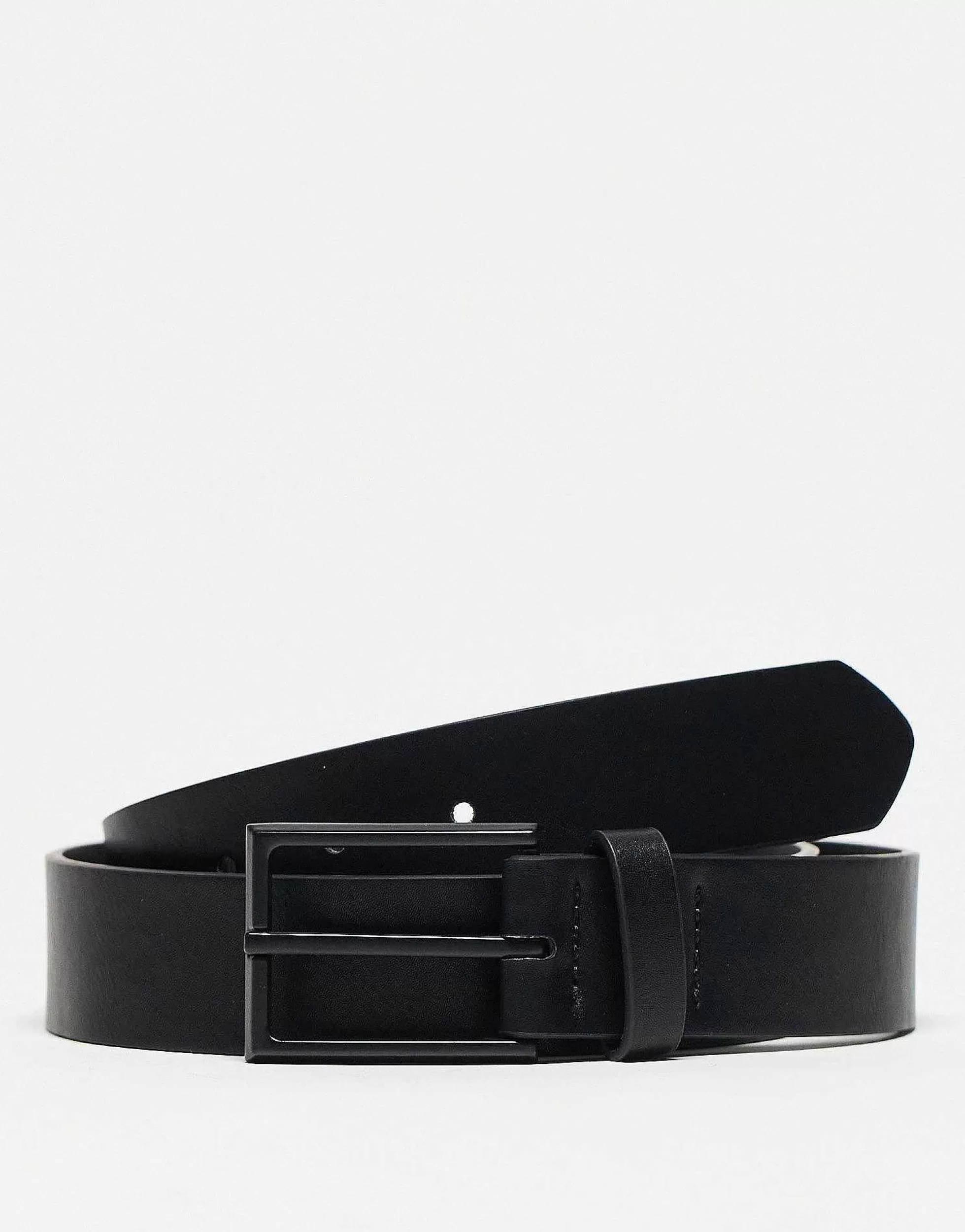 Men DESIGN Smart Faux Leather Belt With Matte Buckle In