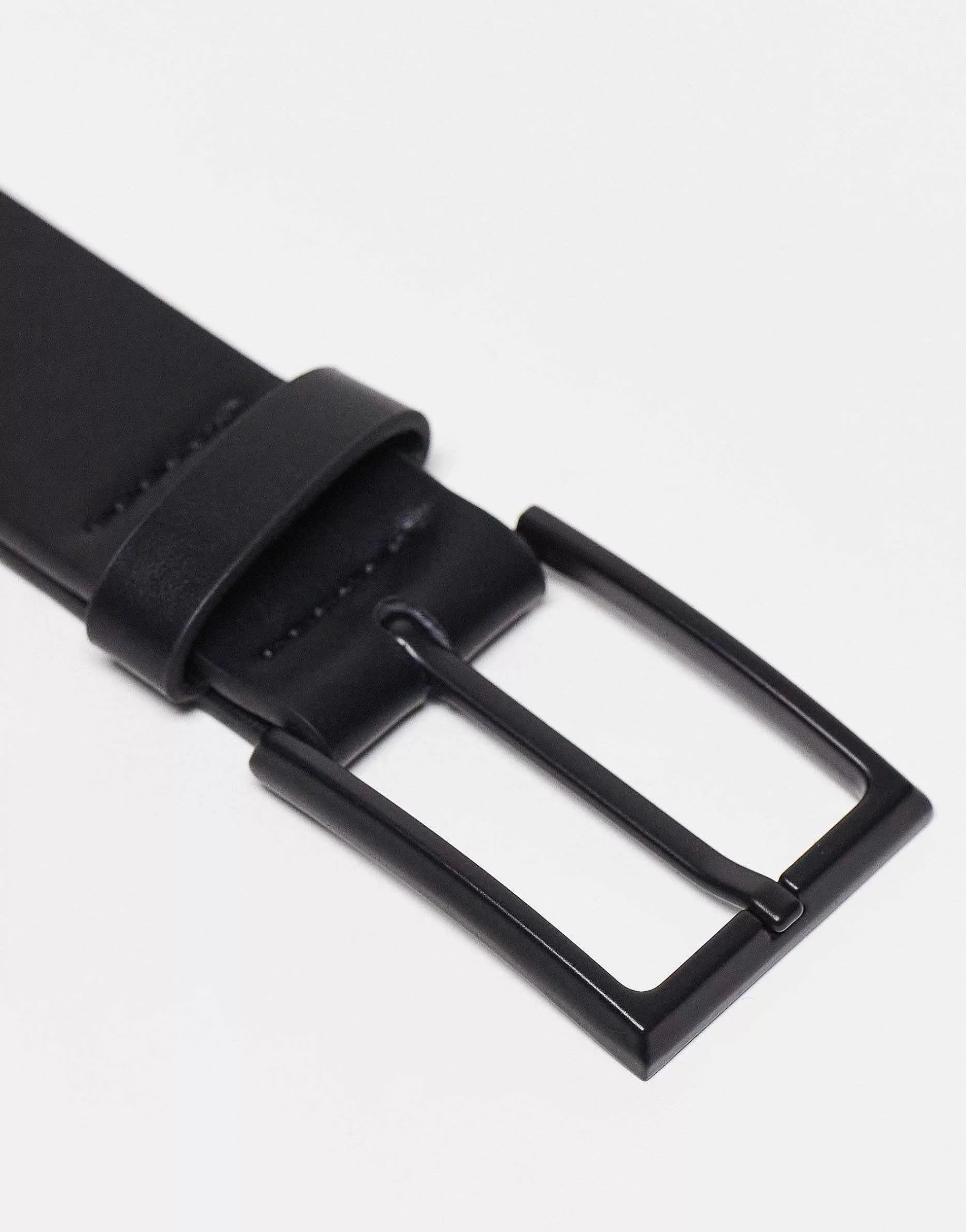 Men DESIGN Smart Faux Leather Belt With Matte Buckle In