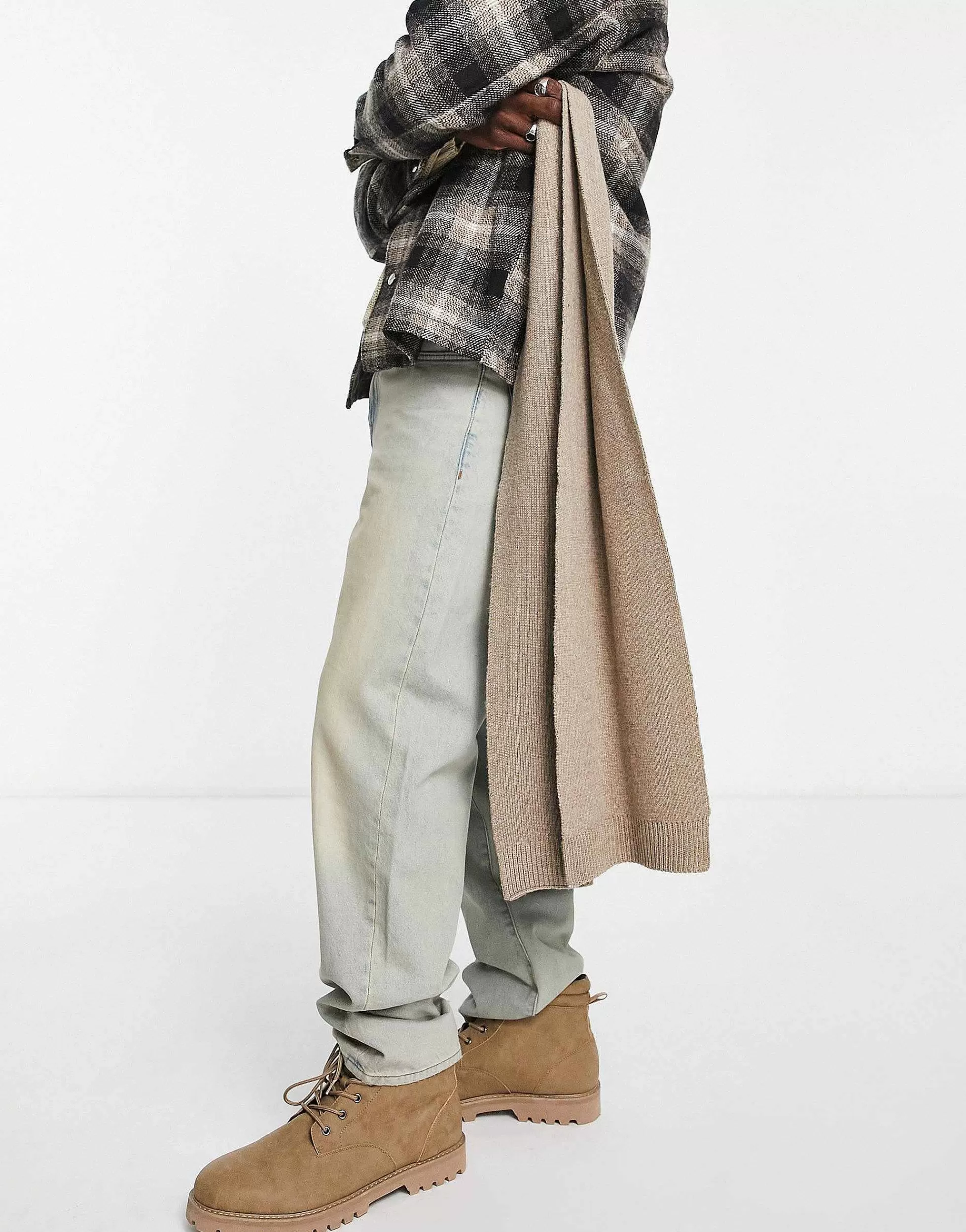 Men DESIGN Standard Scarf In Oatmeal