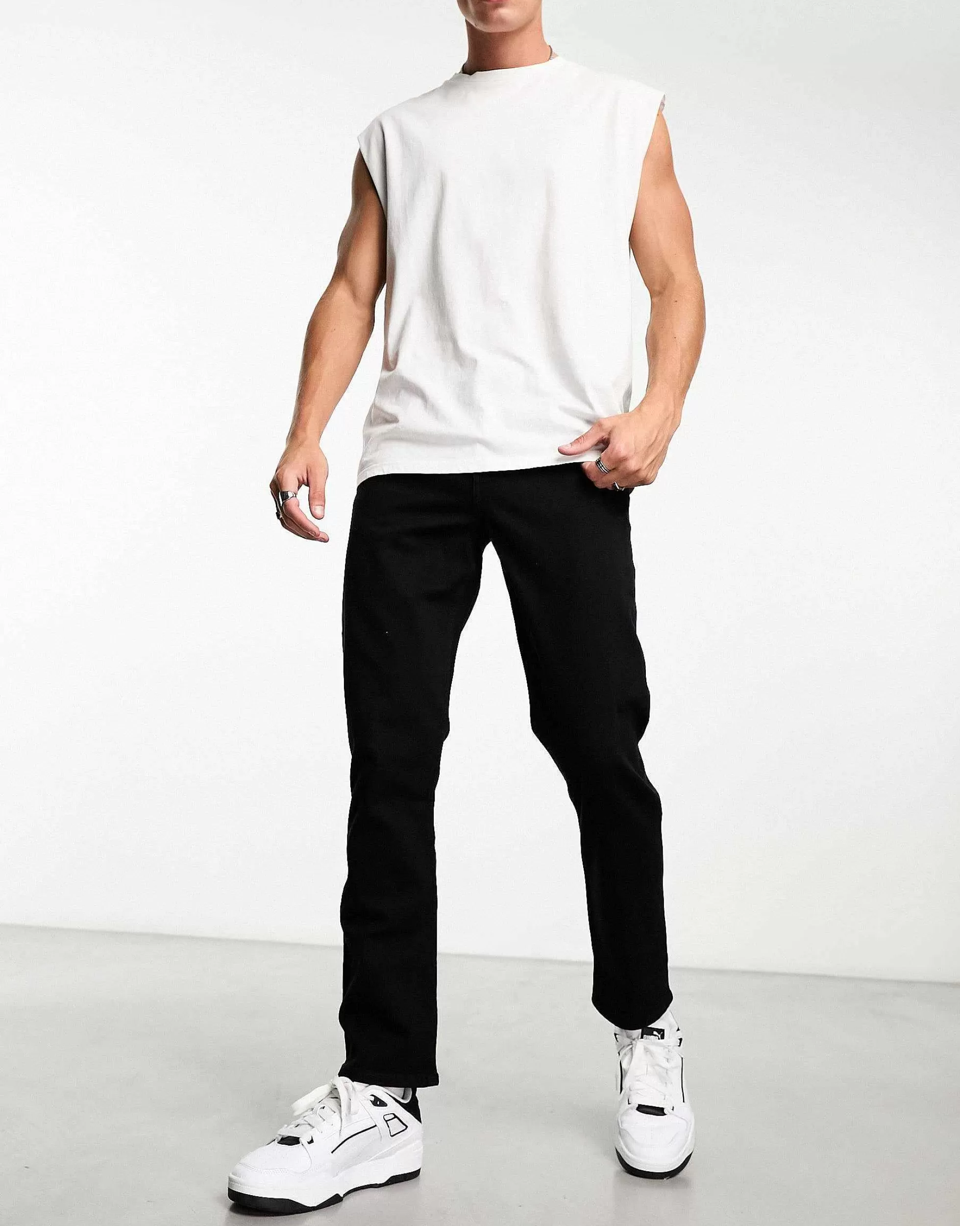 Men DESIGN Stretch Slim Jeans In No Fade