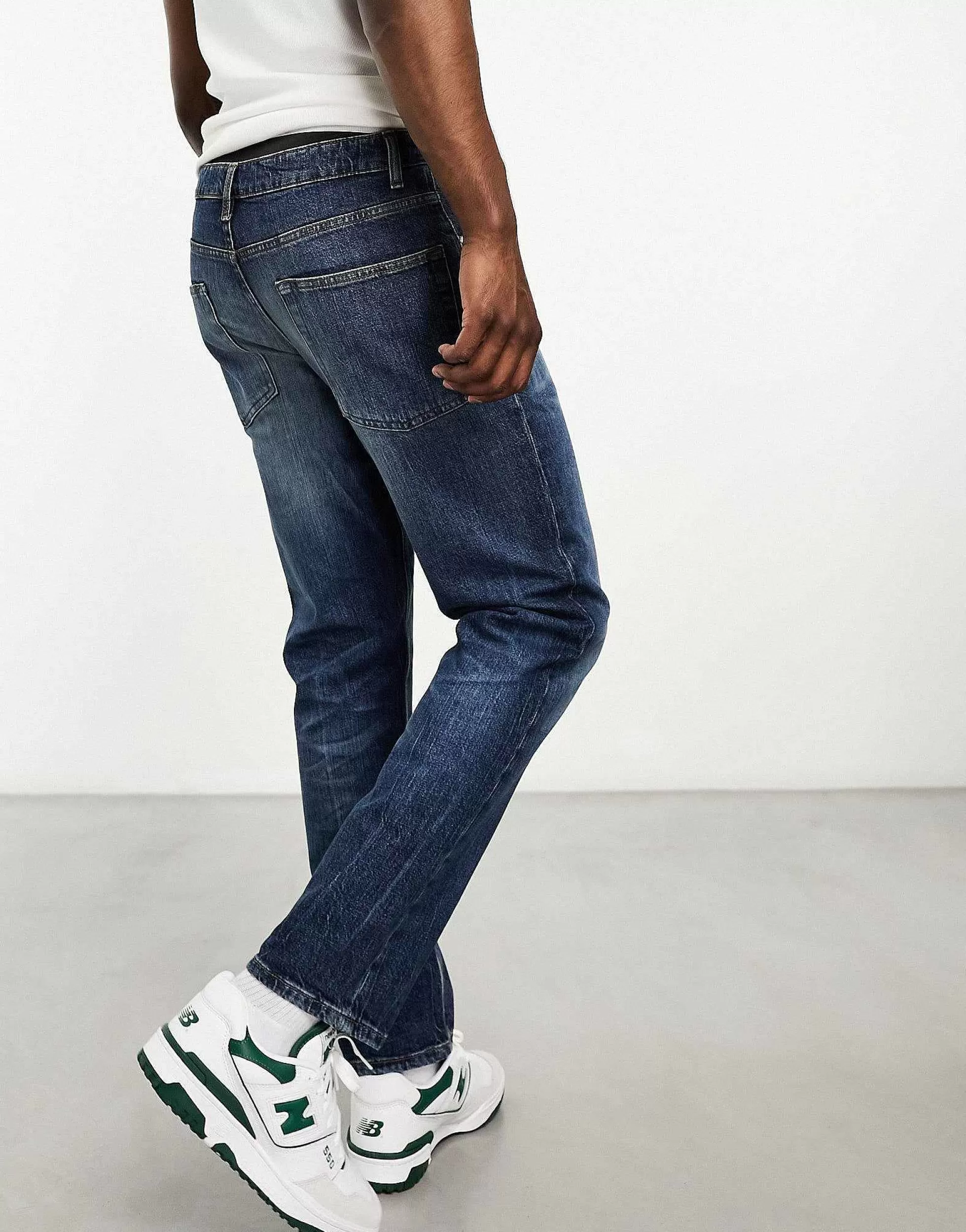 Men DESIGN Stretch Slim Jeans In Vintage Dark Wash