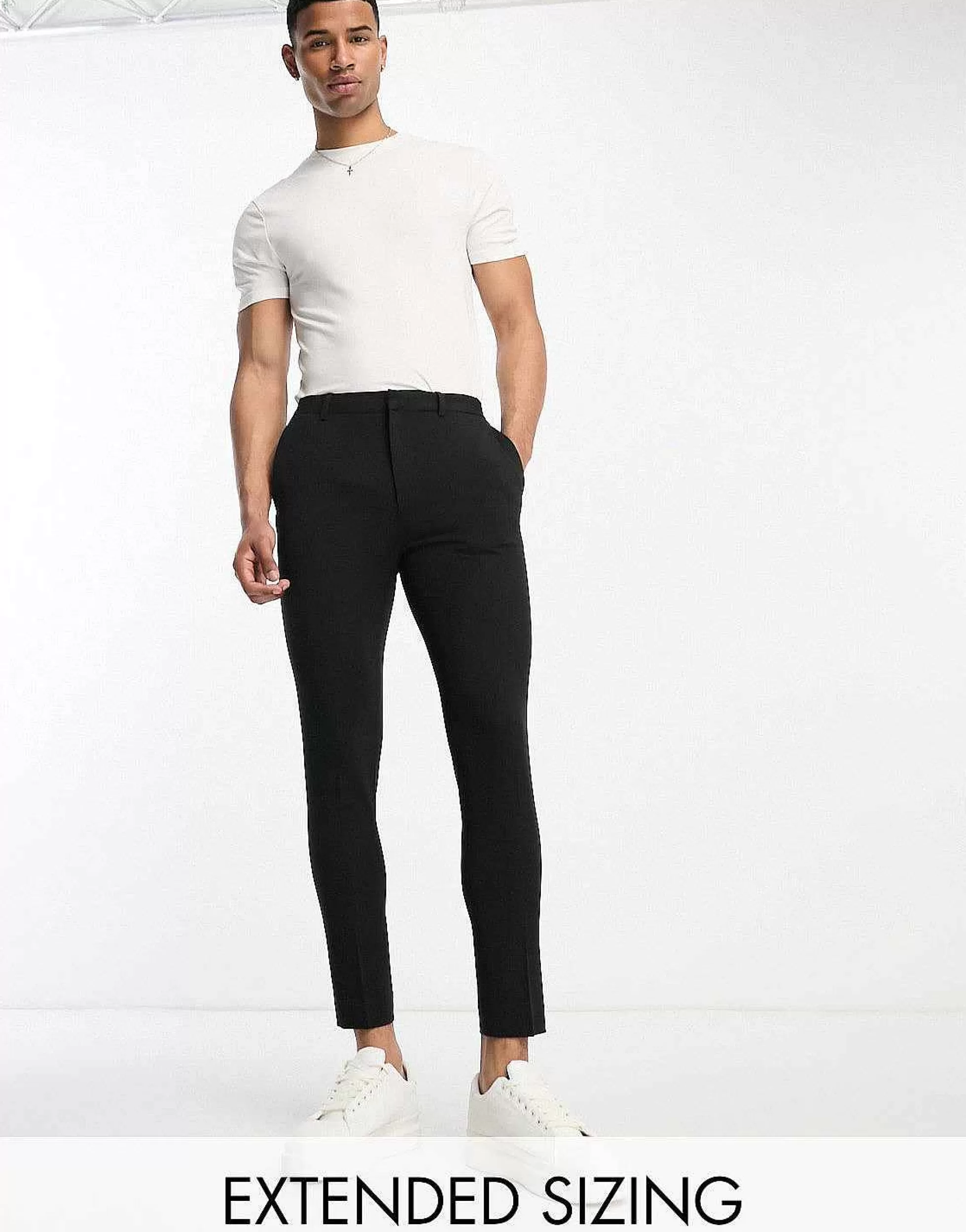 Men DESIGN Super Skinny Cropped Smart Trouser In