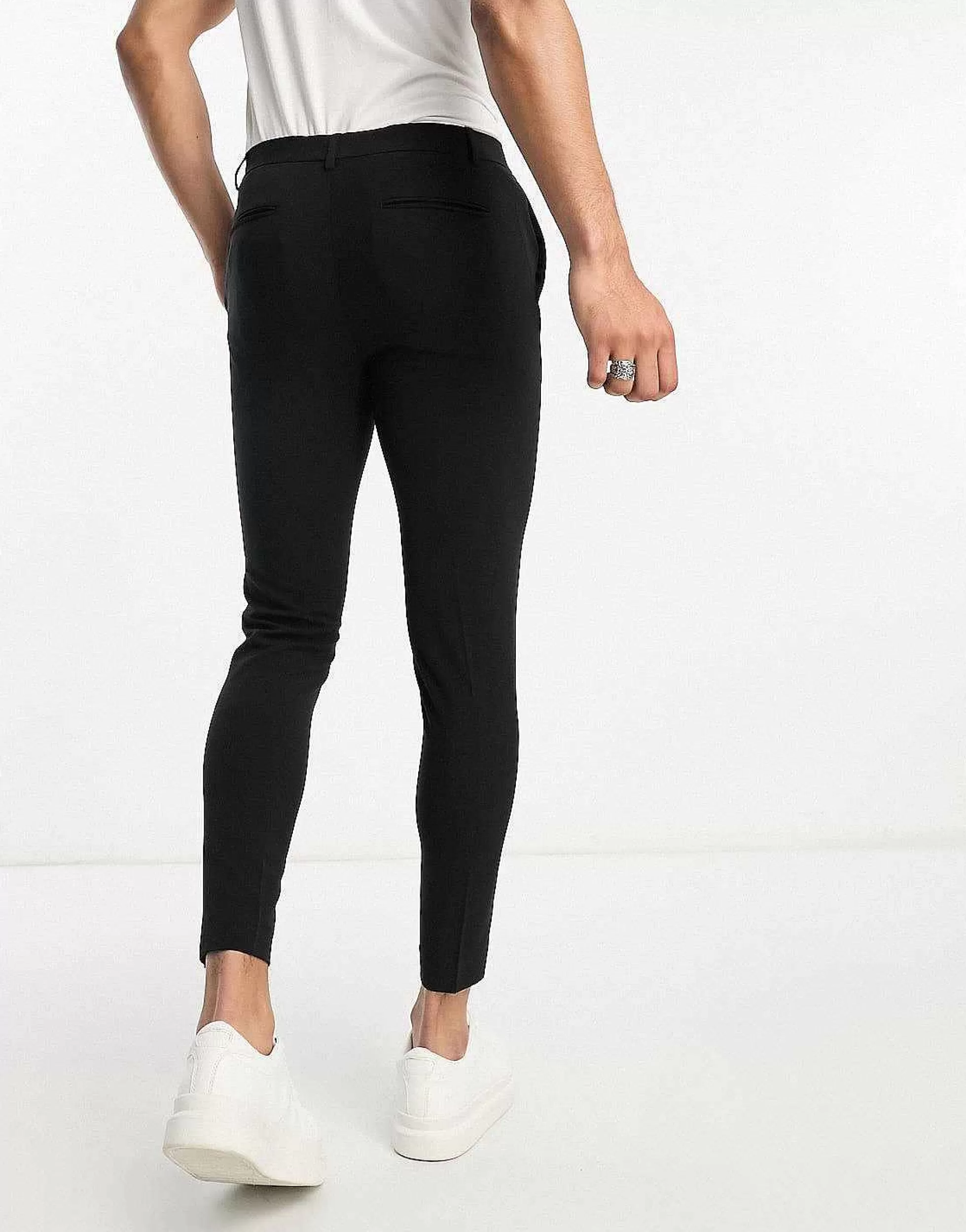 Men DESIGN Super Skinny Cropped Smart Trouser In