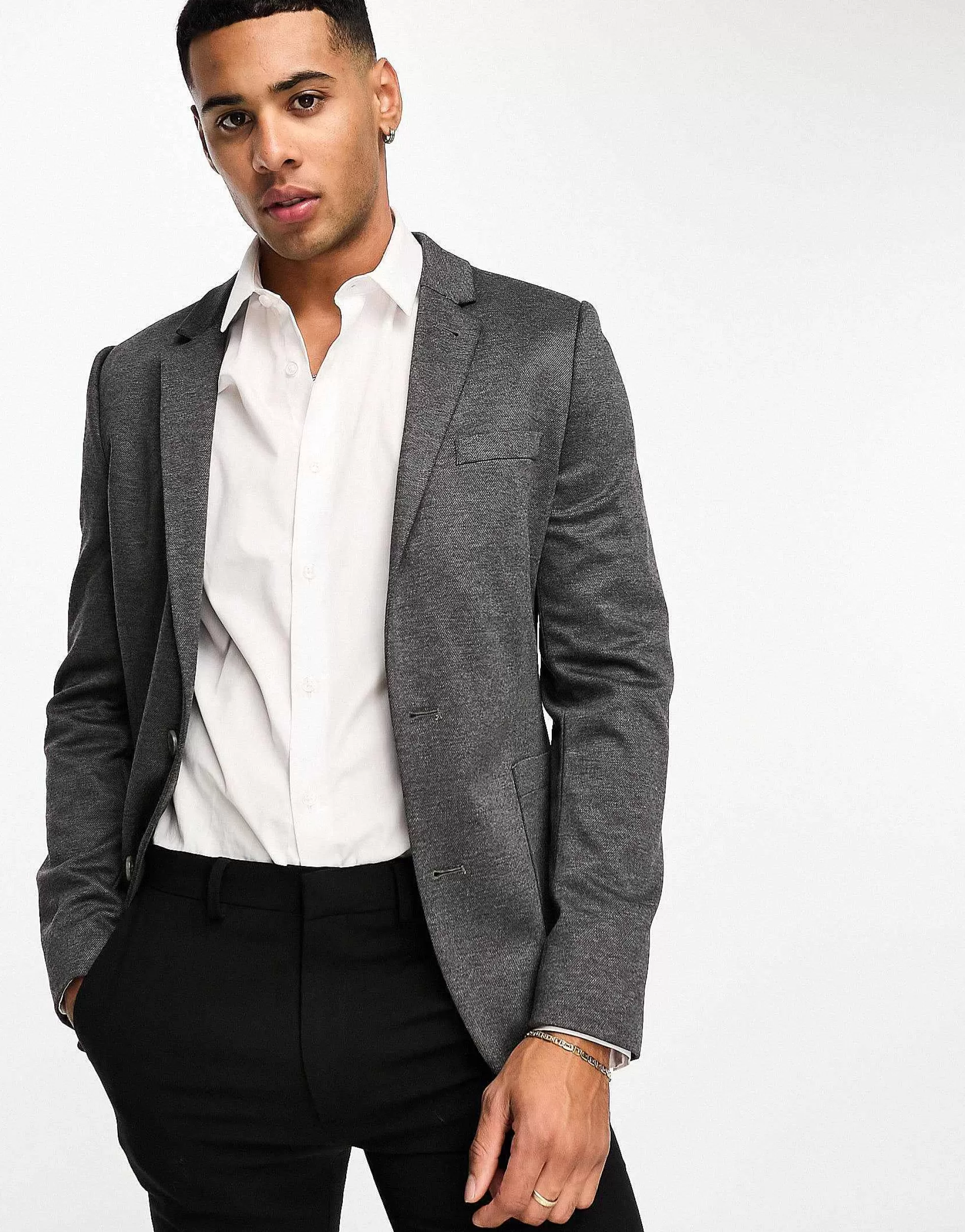 Men DESIGN Super Skinny Jersey Blazer In