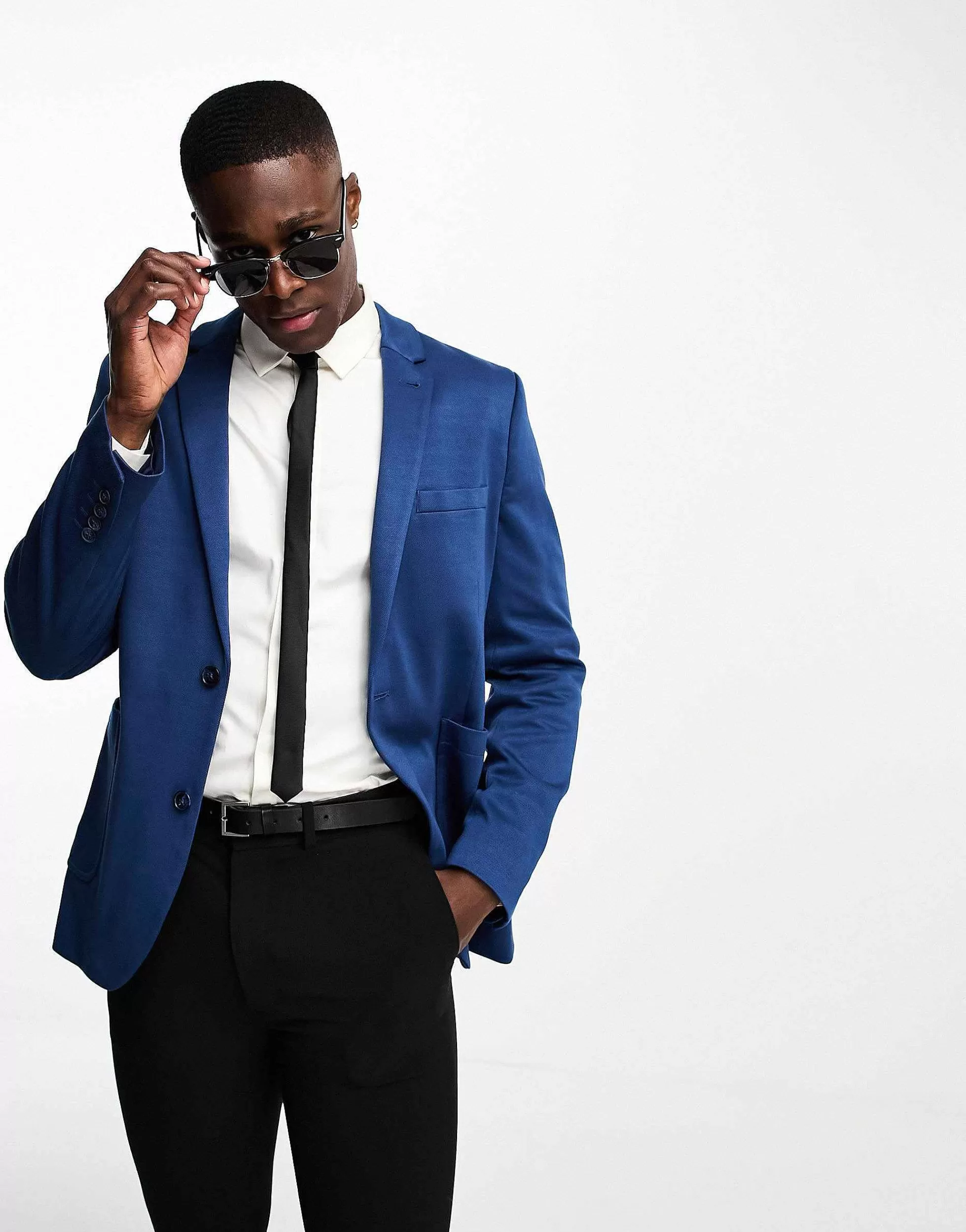 Men DESIGN Super Skinny Jersey Blazer In