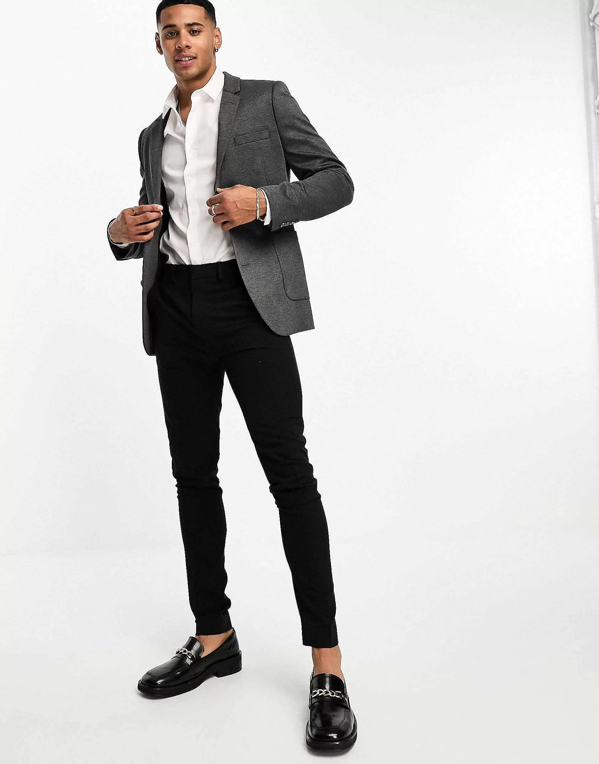 Men DESIGN Super Skinny Jersey Blazer In