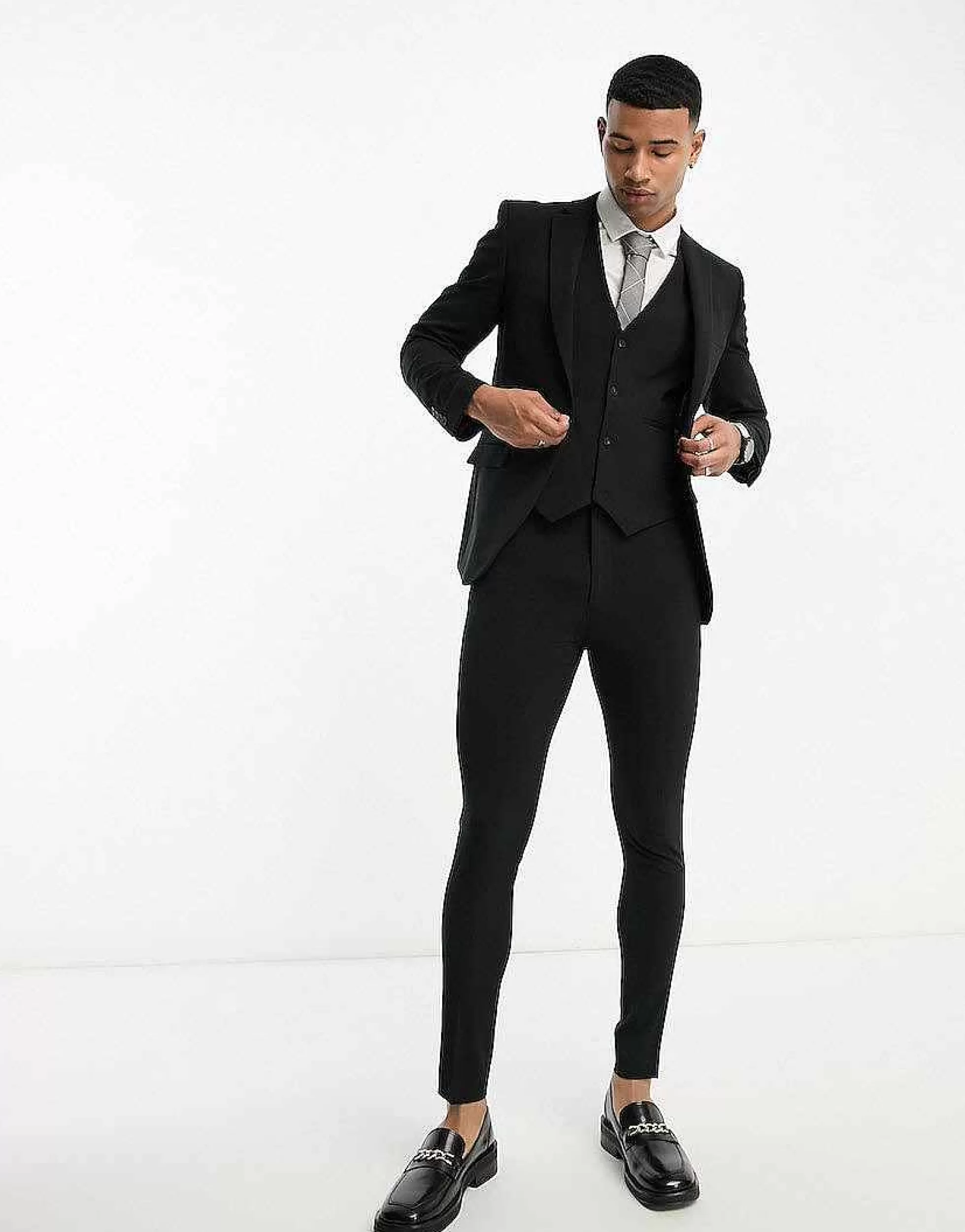 Men DESIGN Super Skinny Suit In Black