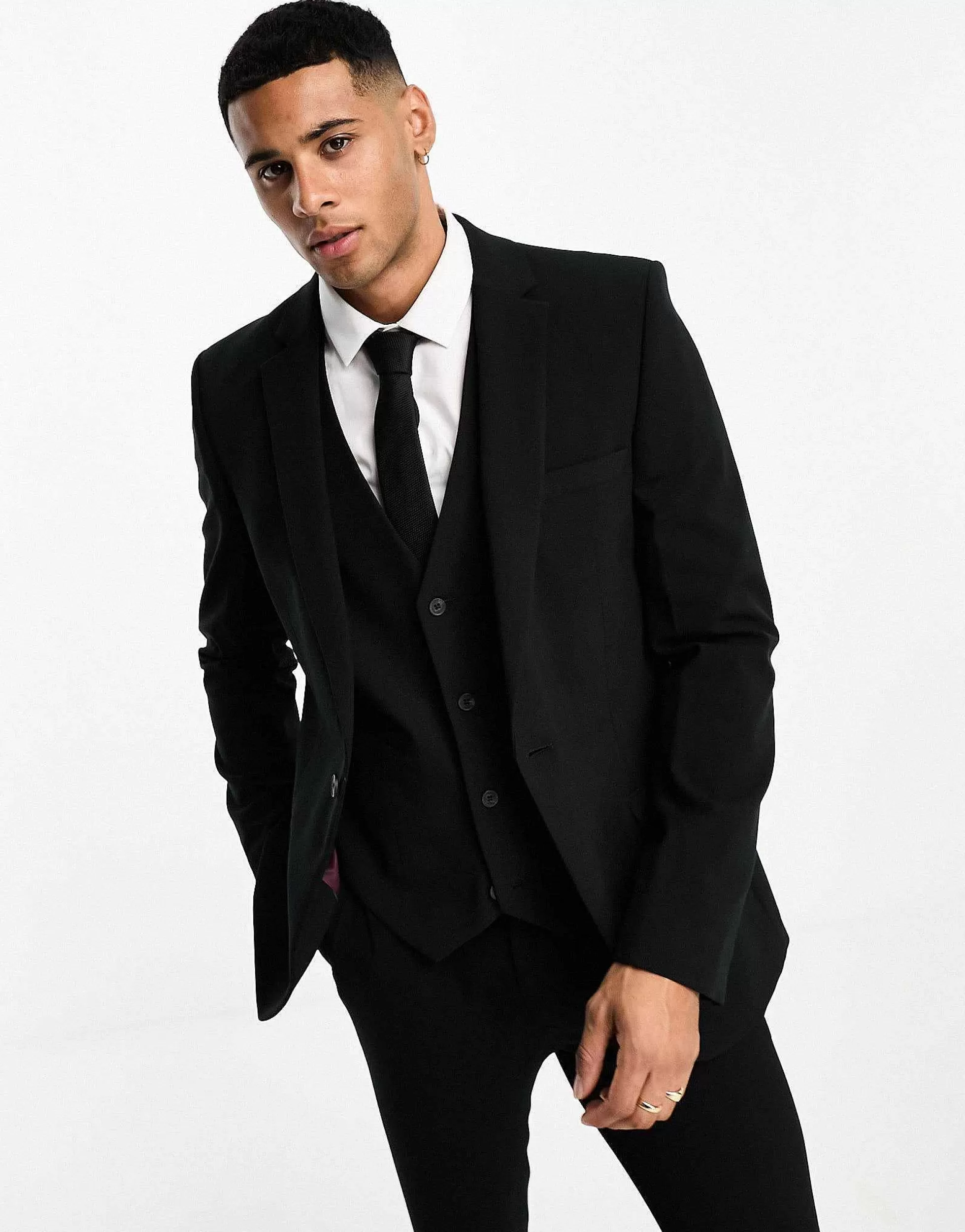 Men DESIGN Super Skinny Suit In Black