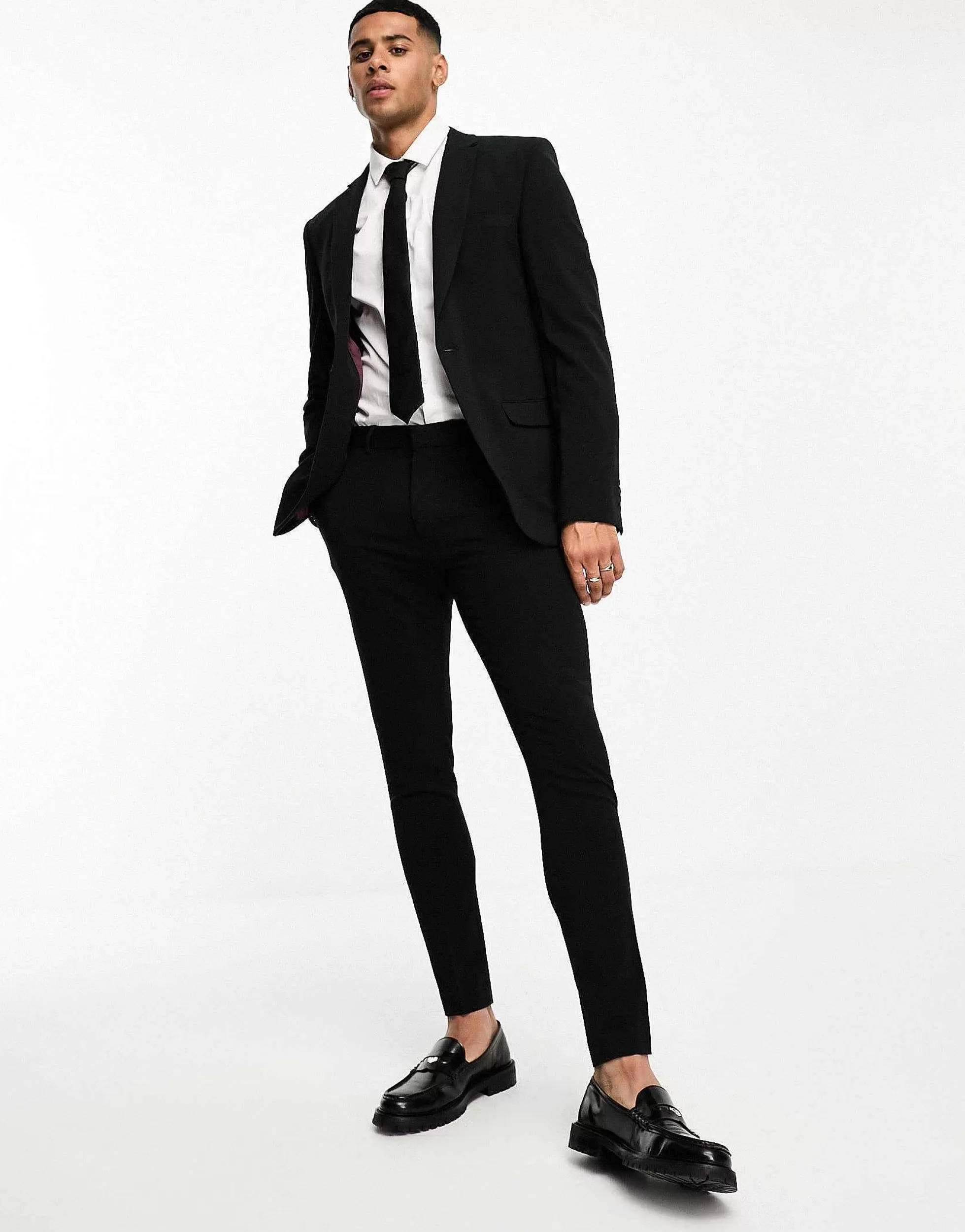 Men DESIGN Super Skinny Suit In Black