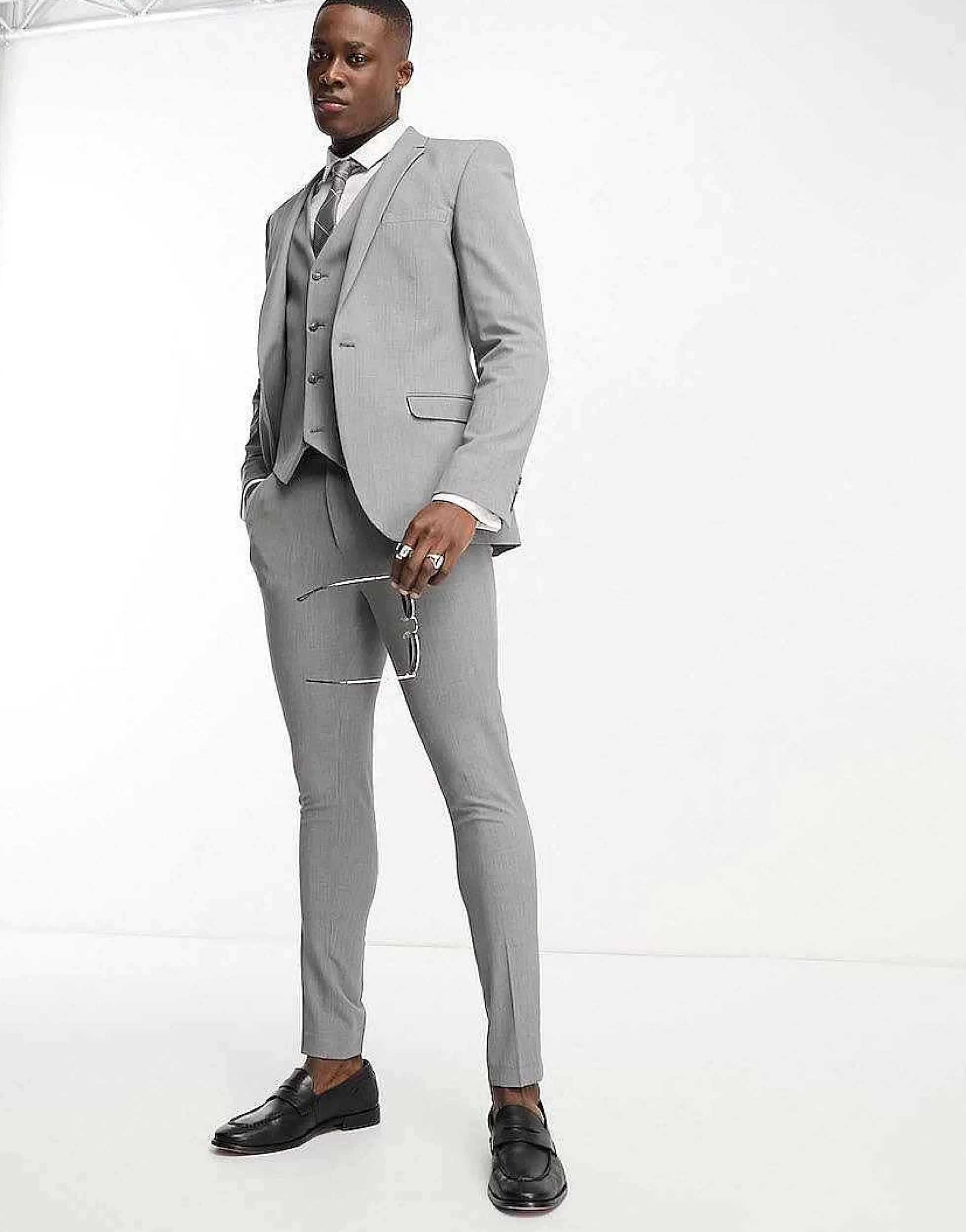 Men DESIGN Super Skinny Suit In Grey