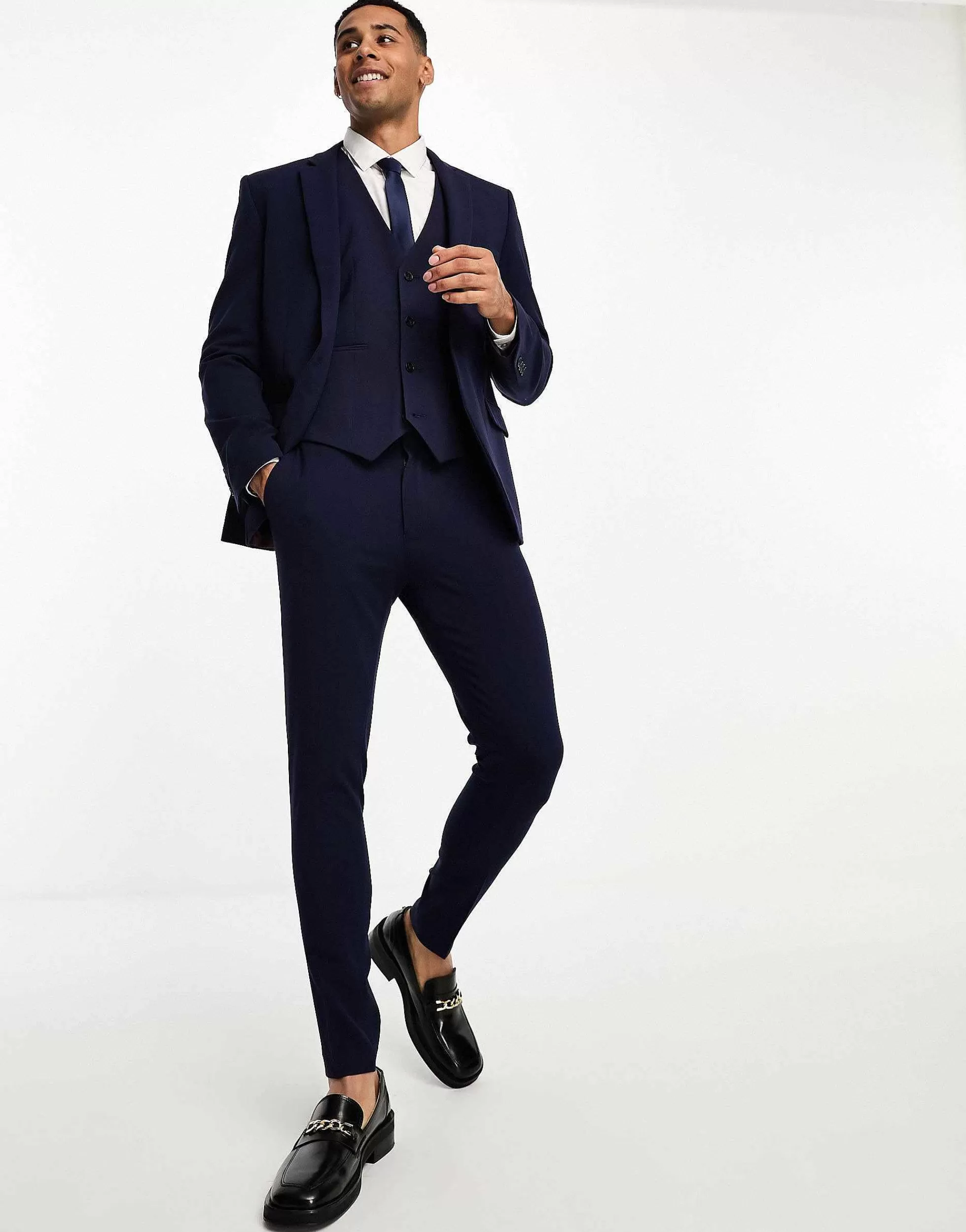 Men DESIGN Super Skinny Suit In Navy
