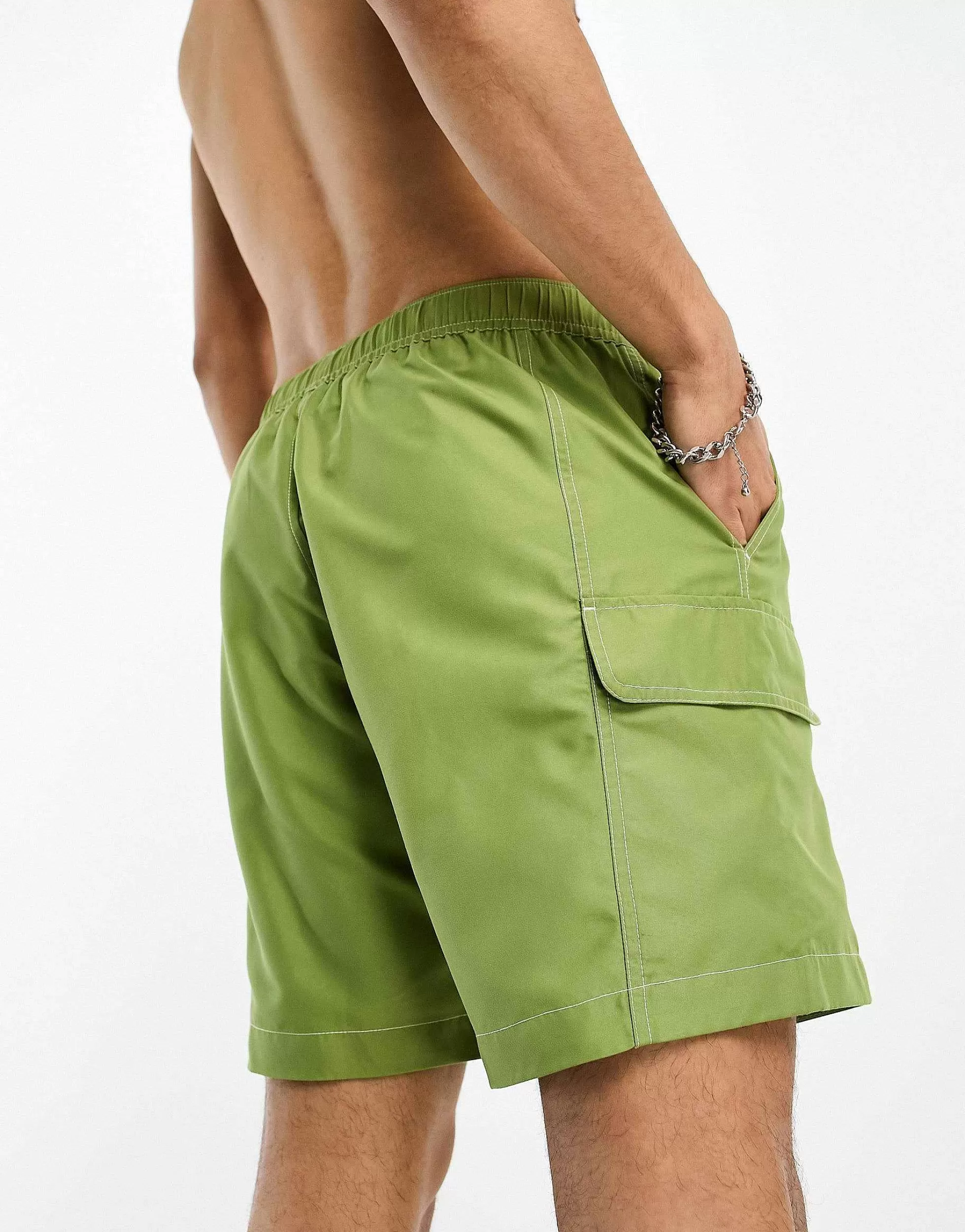 Men DESIGN Swim Shorts In Mid Length With Cargo Pockets In