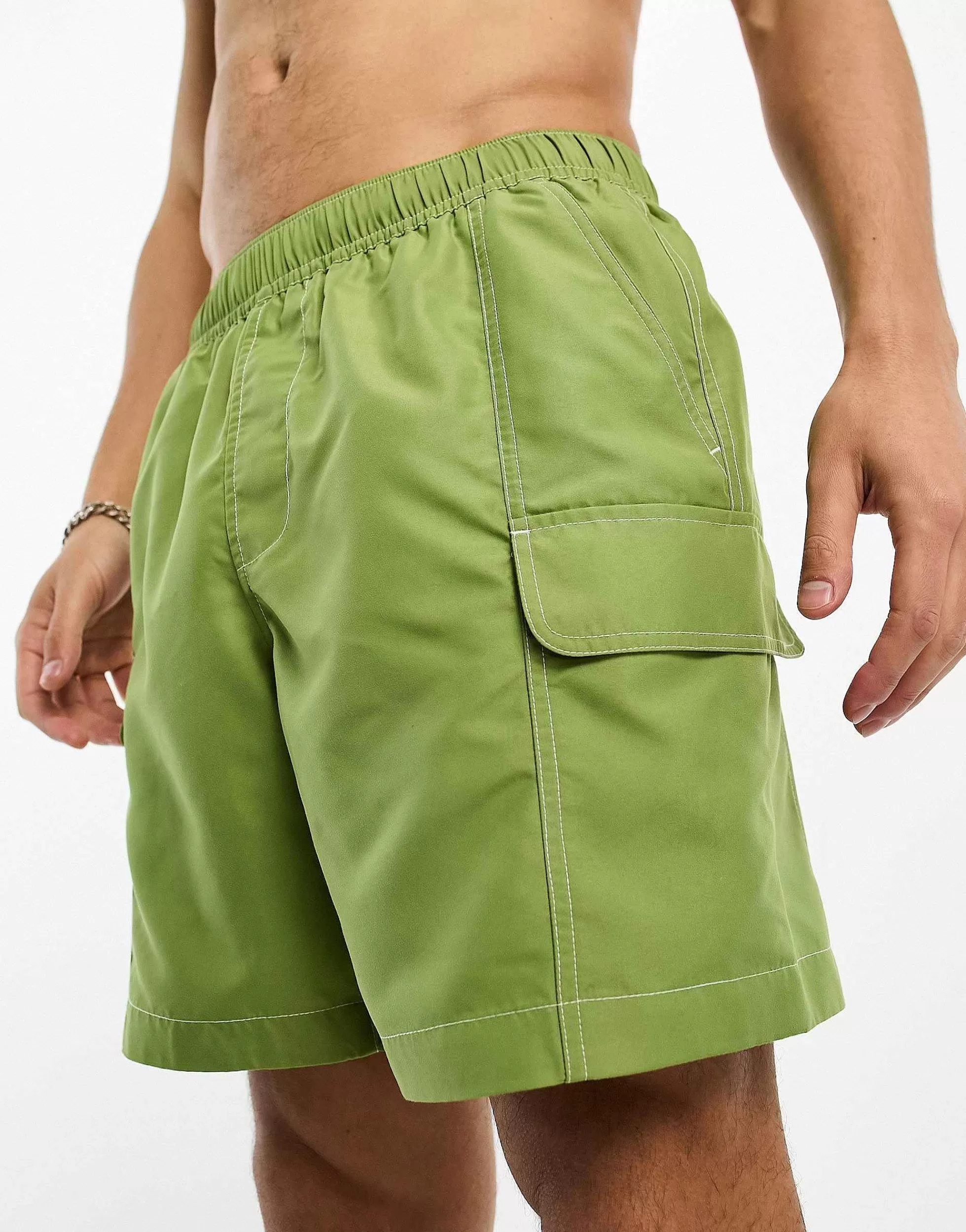 Men DESIGN Swim Shorts In Mid Length With Cargo Pockets In