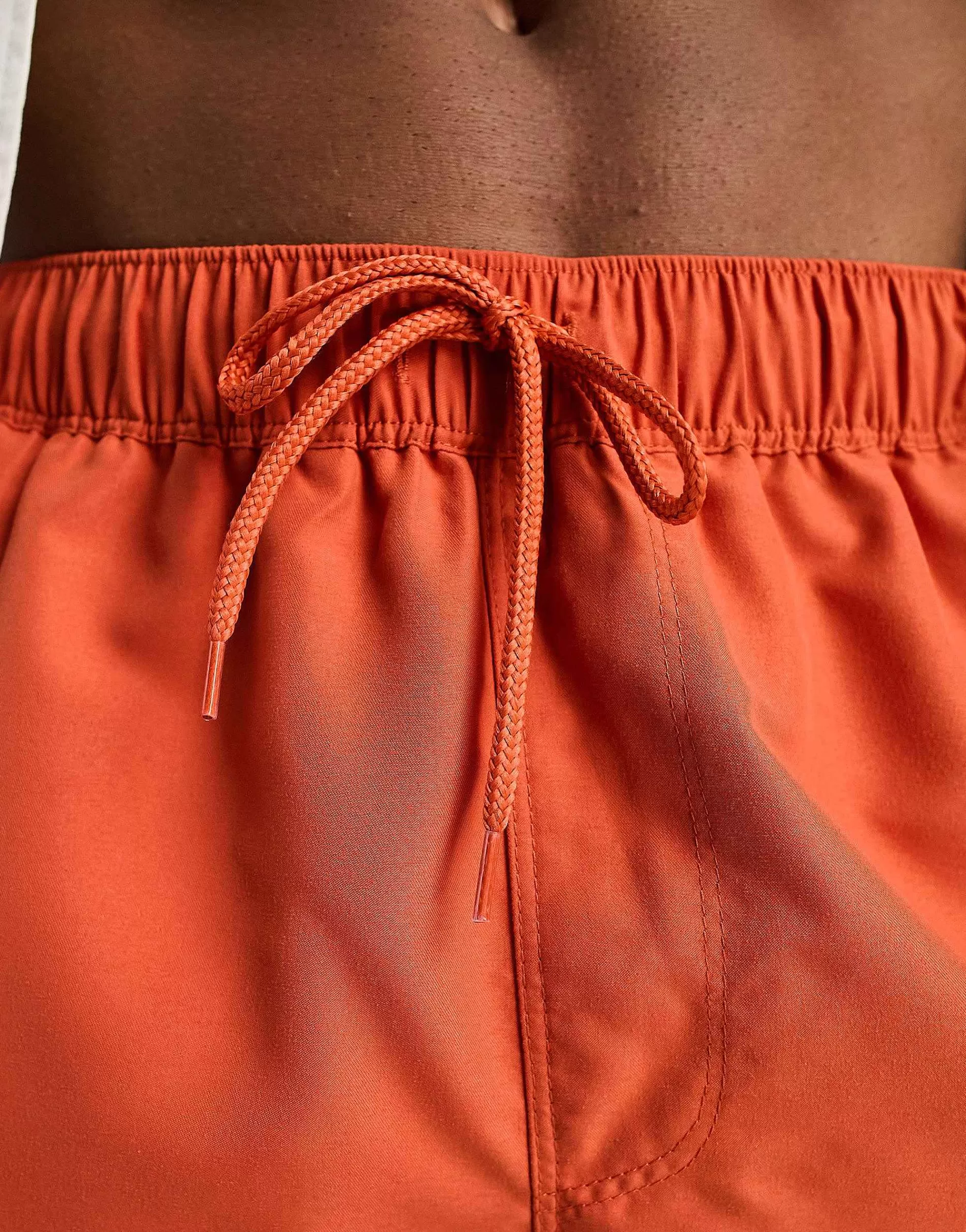 Men DESIGN Swim Shorts In Short Length In Orange
