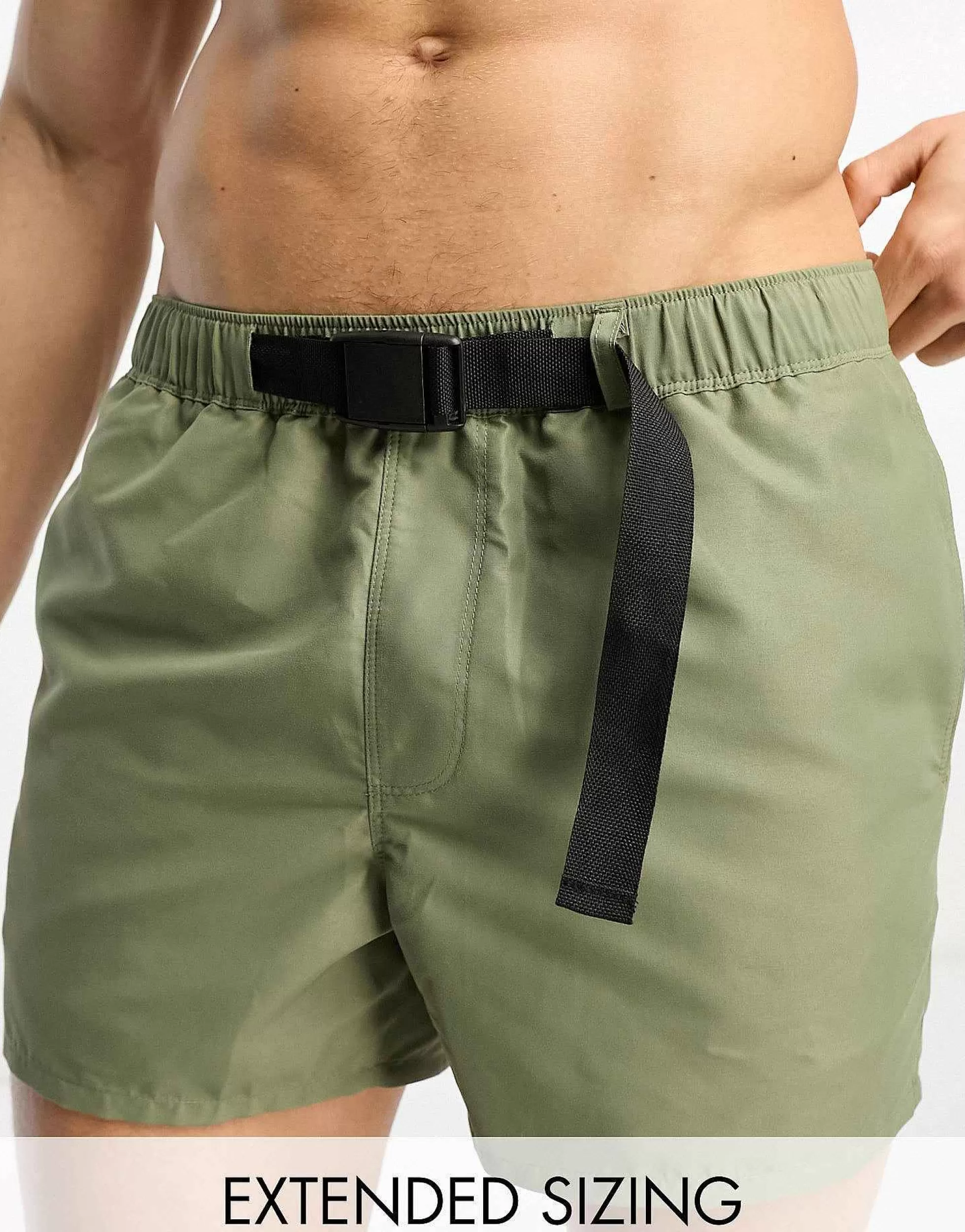 Men DESIGN Swim Shorts In Short Length With Belt In