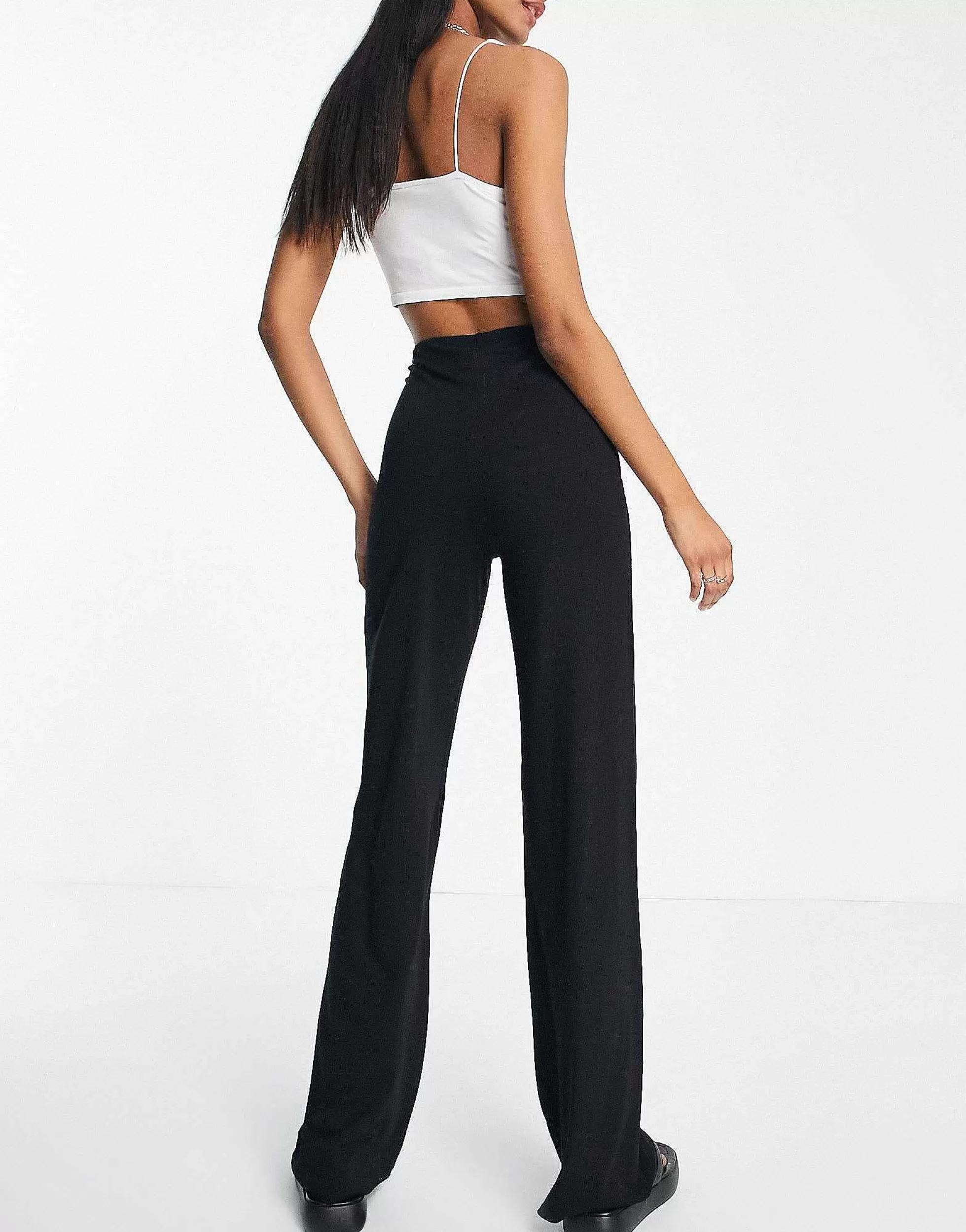 Women Tall Design Basic Wide Leg Jersey Trouser In