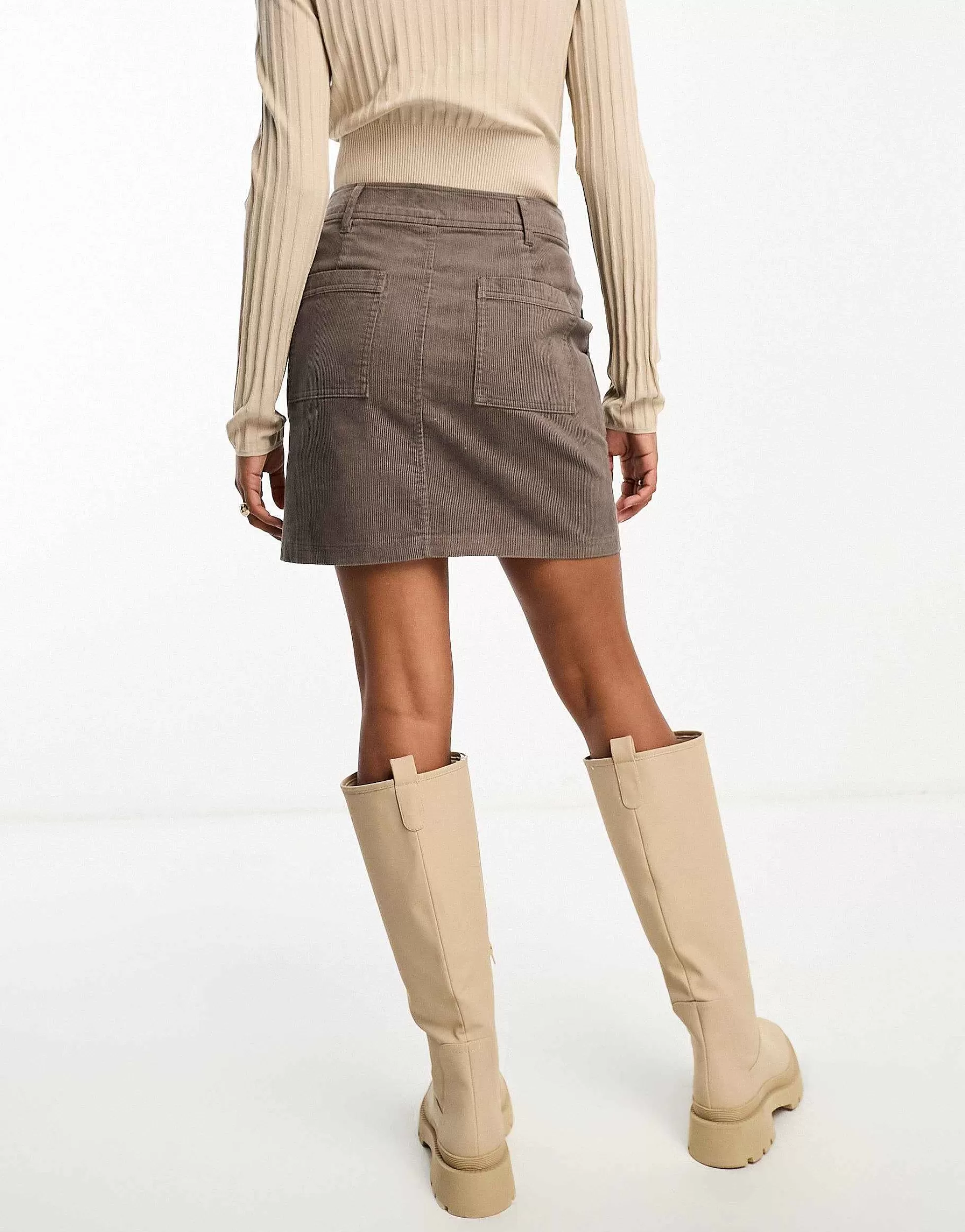 Women DESIGN Tall Cord Pocket A-Line Mini Skirt In