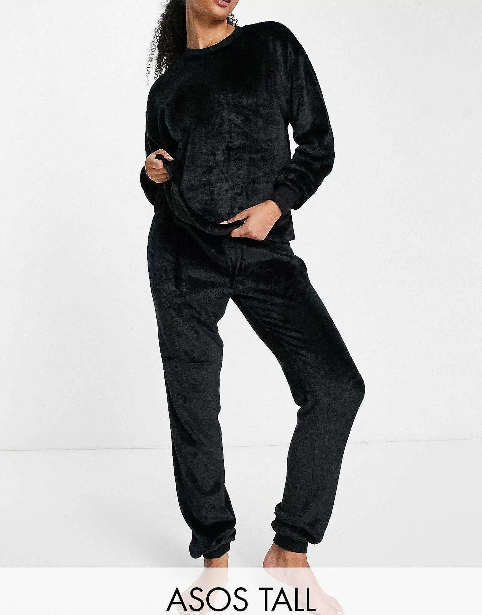 Women Tall Design Lounge Super Soft Fleece Sweat & Jogger Set In