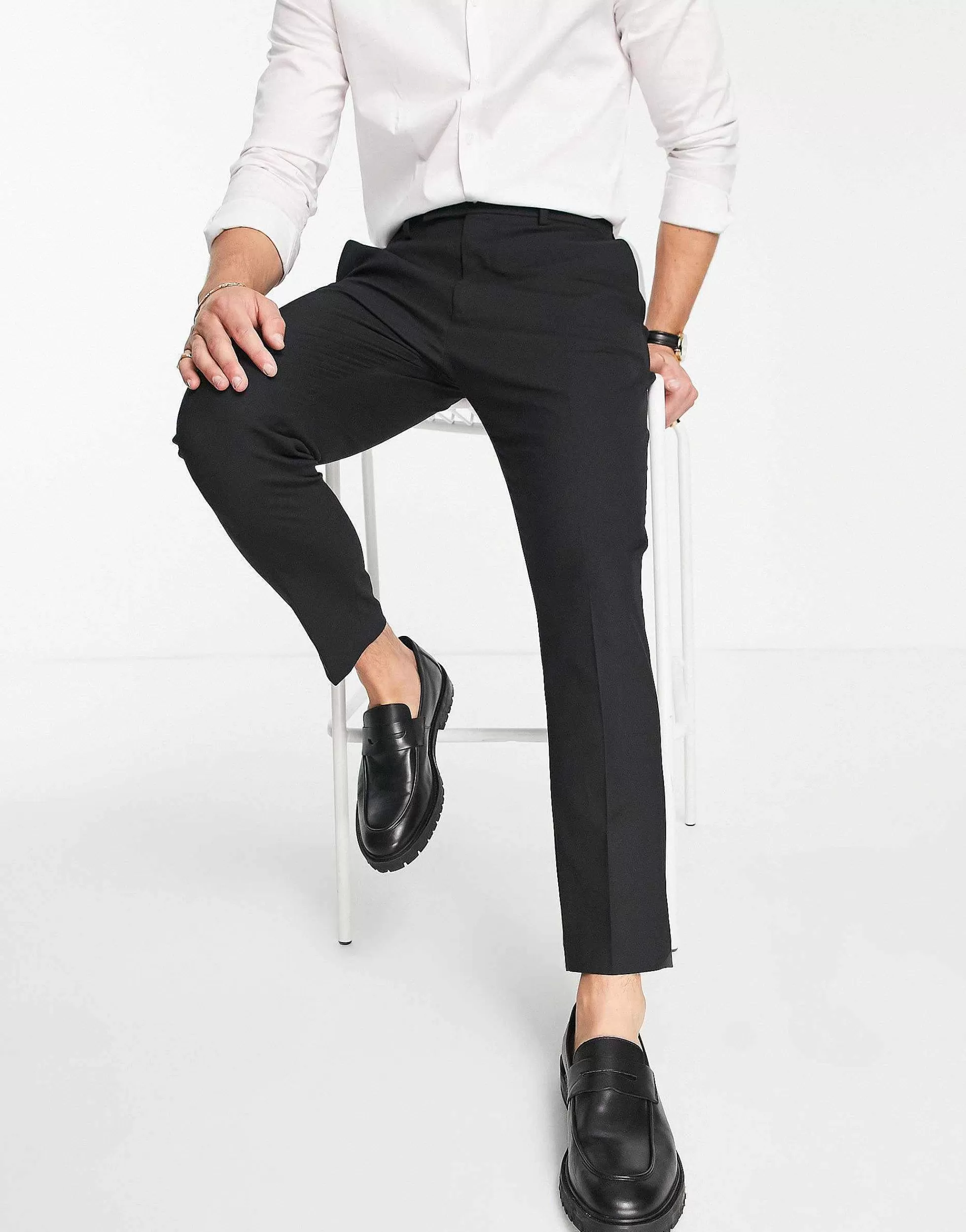 Men DESIGN Tapered Smart Trousers In