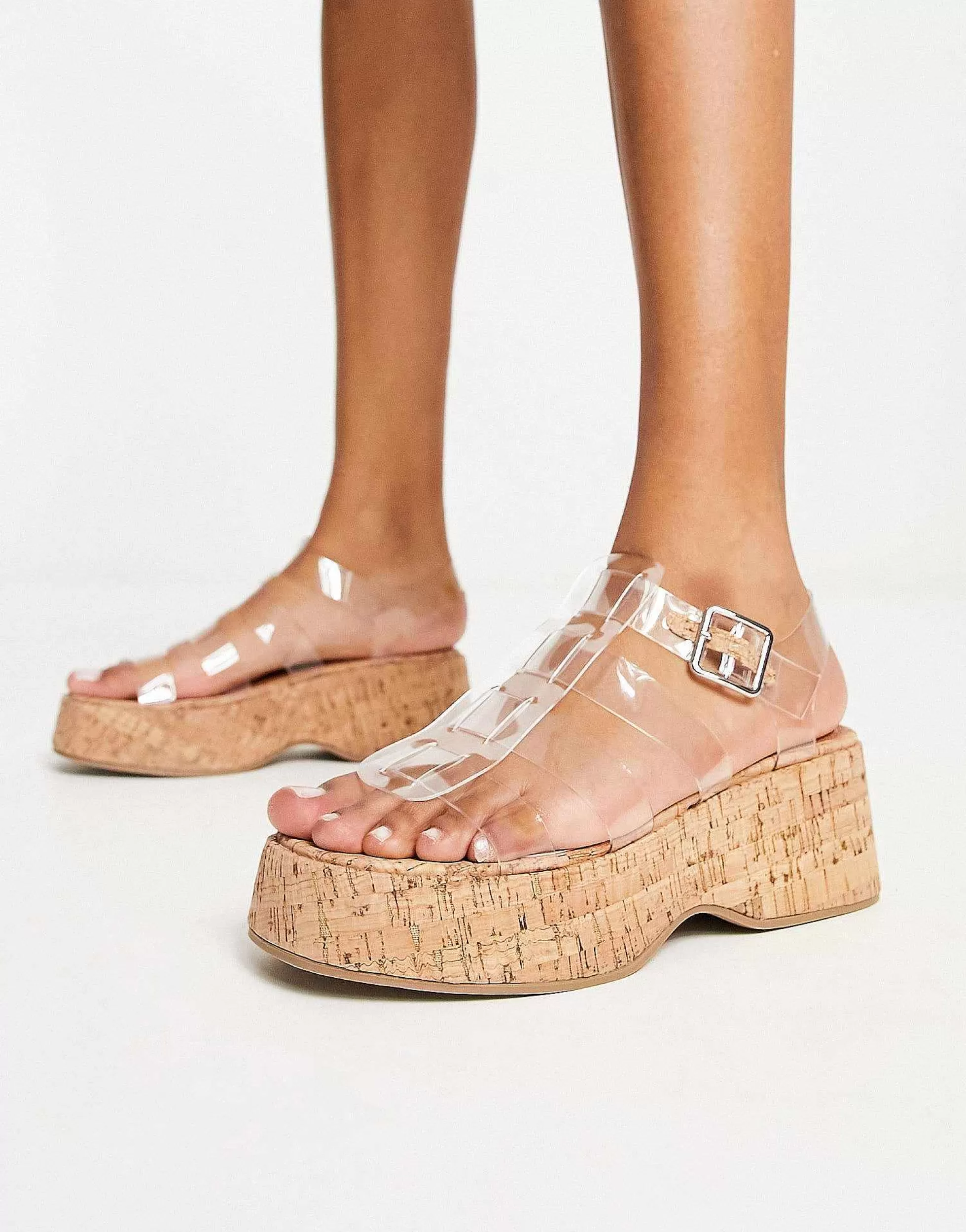 Women DESIGN Terra Fisherman Flatform Sandals In Clear