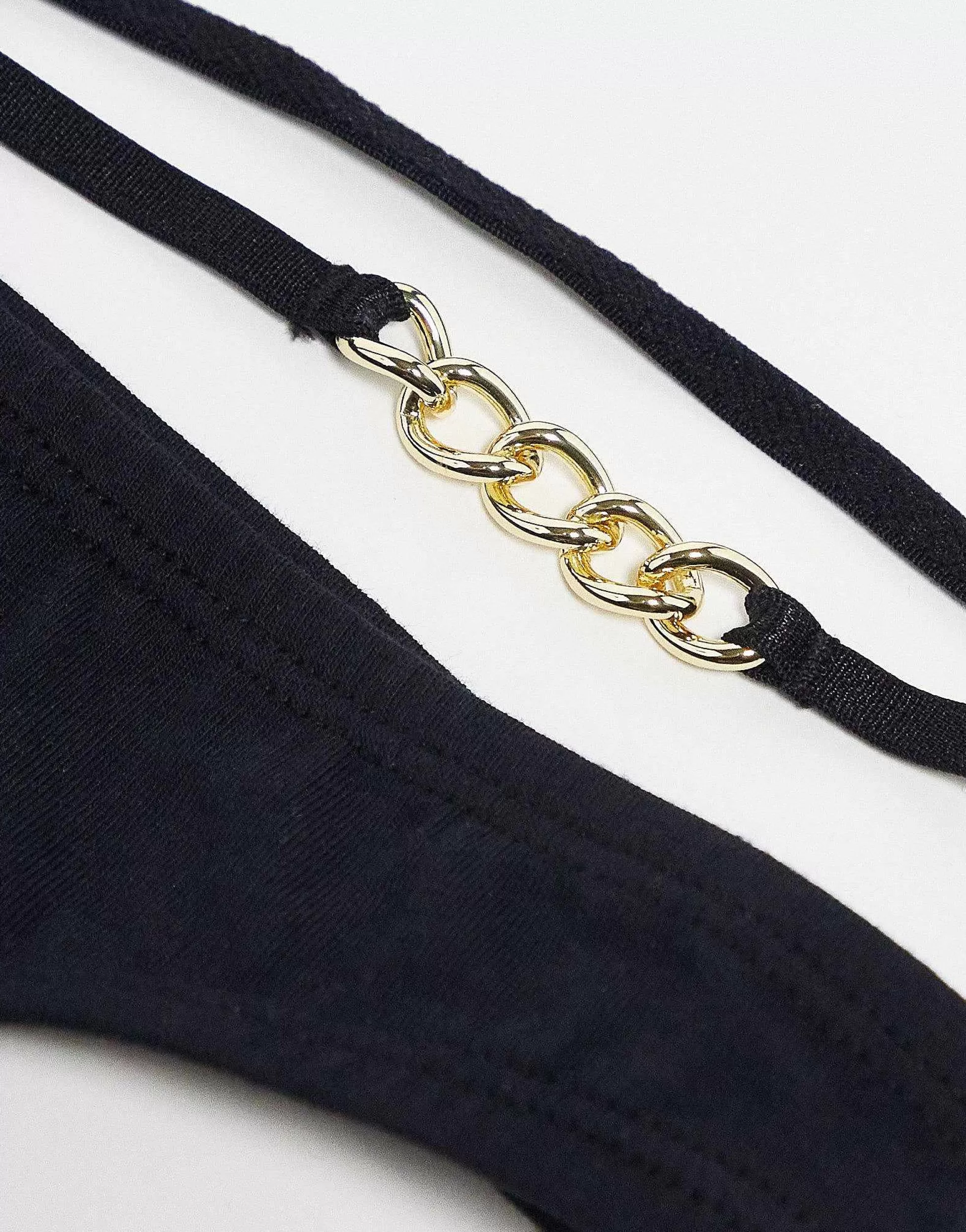 Men DESIGN Thong With Strapping And Chain Detail