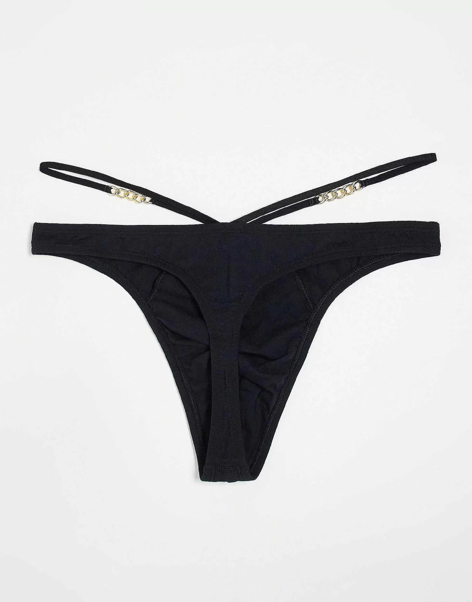 Men DESIGN Thong With Strapping And Chain Detail