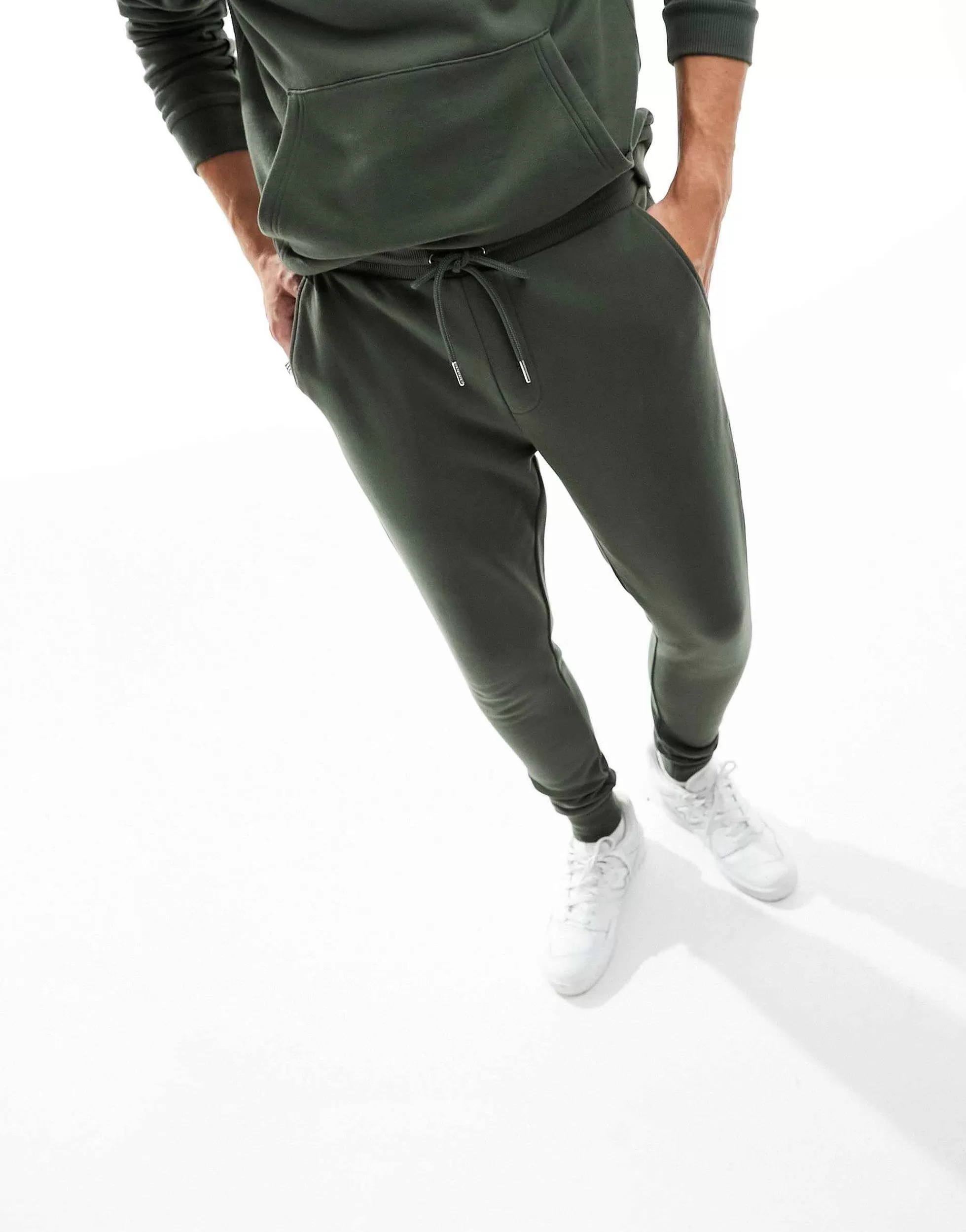 Men DESIGN Tracksuit With Hoodie And Skinny Joggers In Charcoal