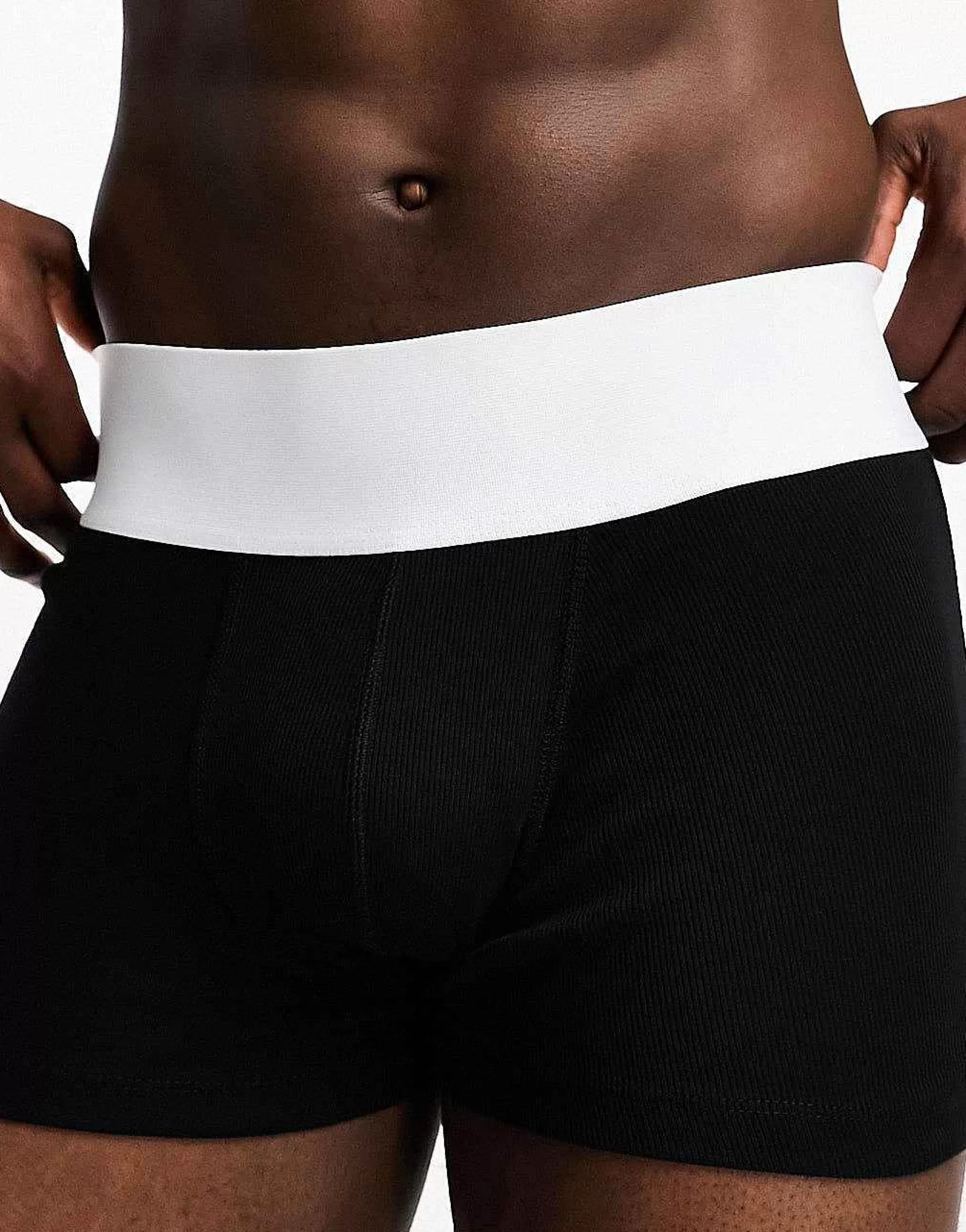 Men DESIGN Trunks In With Contrast White Waistband