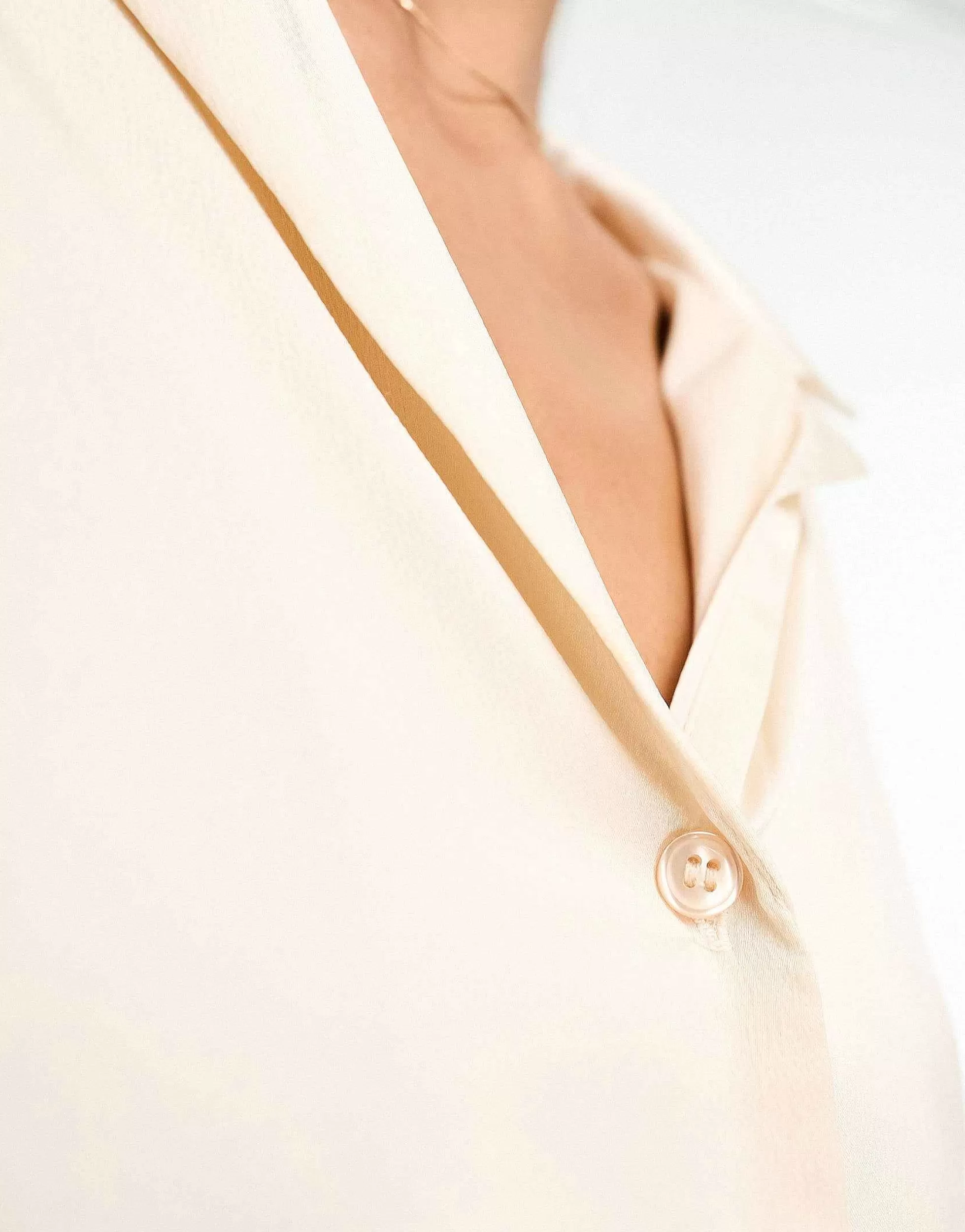 Women DESIGN Ultimate Satin Shirt In Ivory