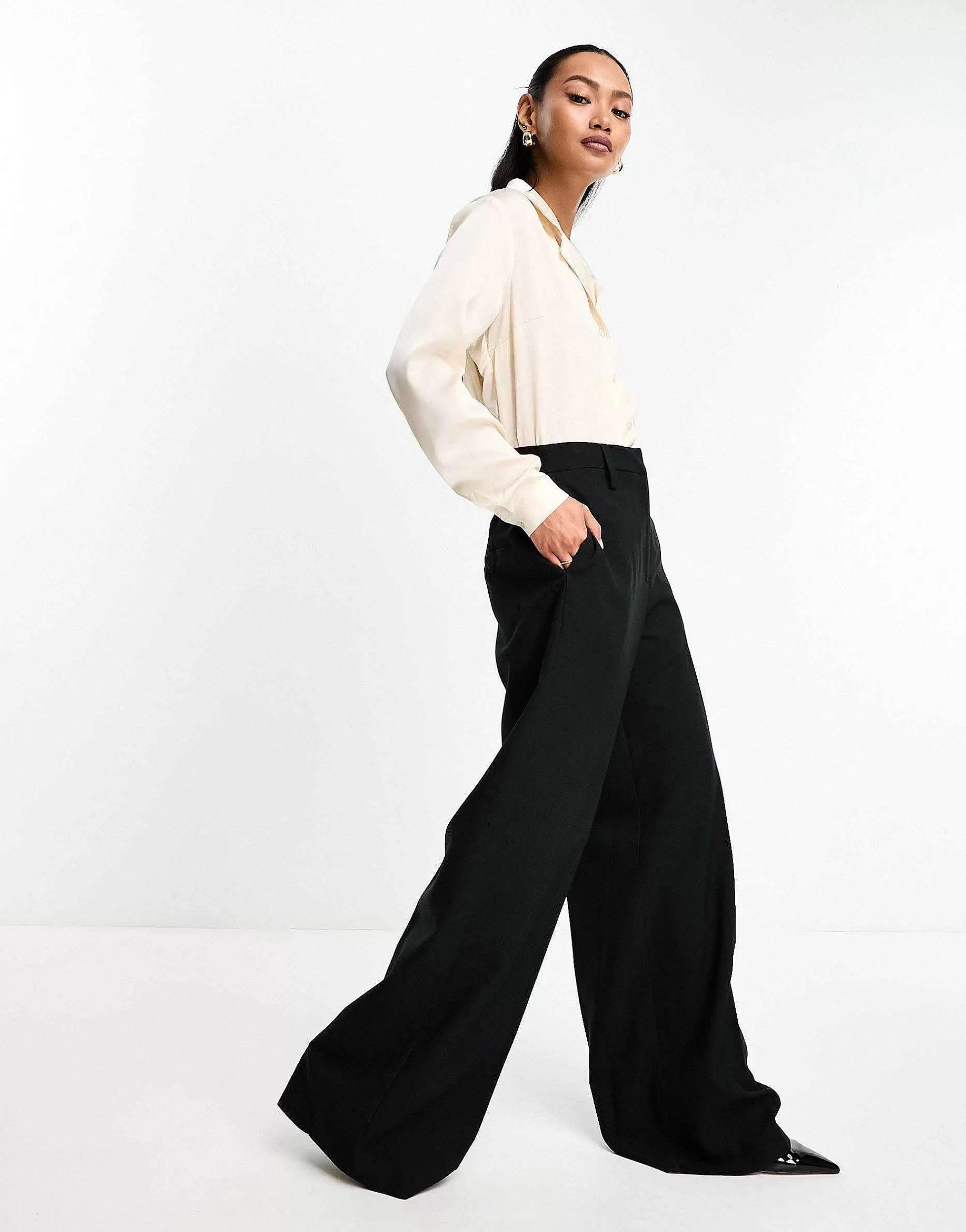 Women DESIGN Ultimate Satin Shirt In Ivory