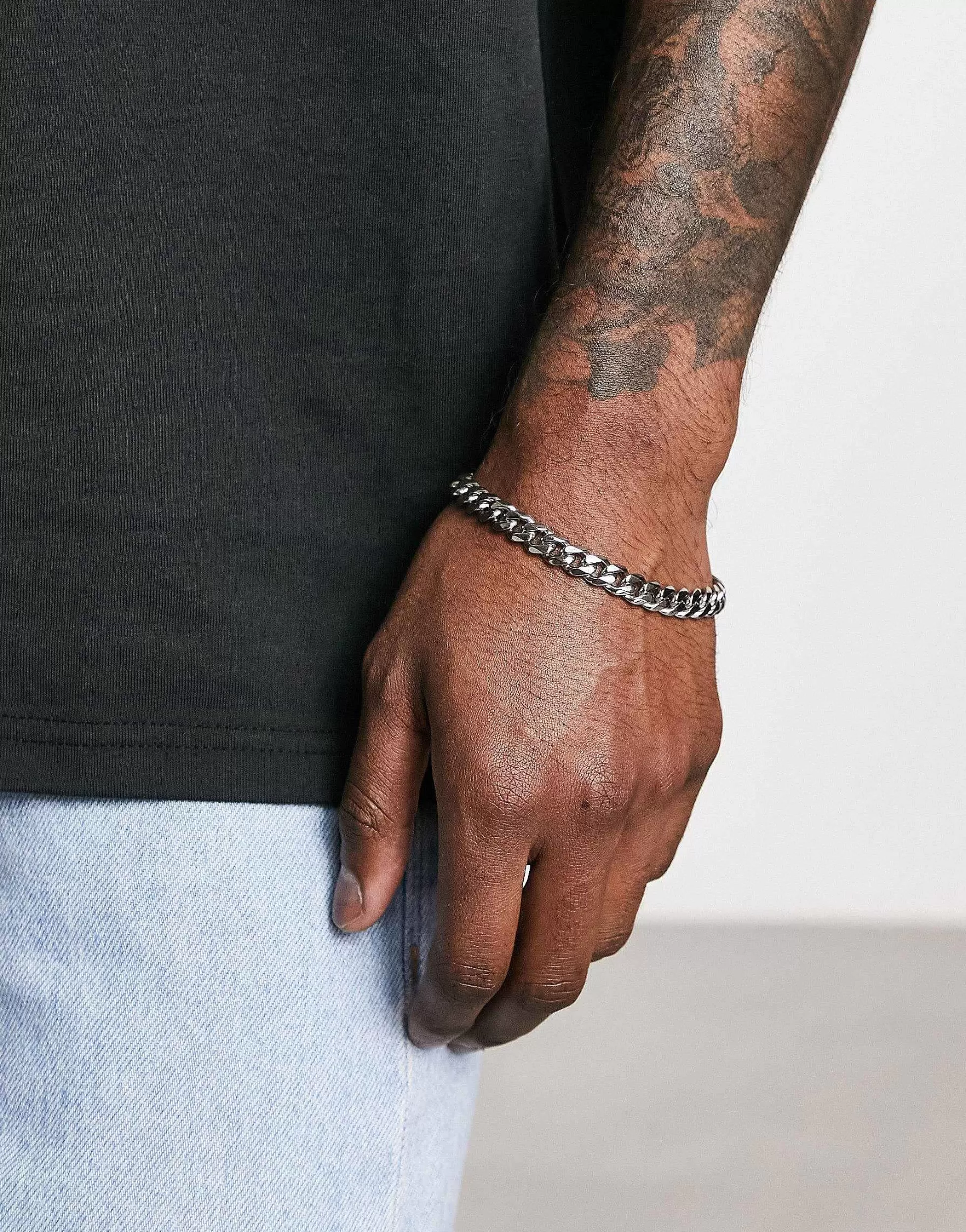 Men DESIGN Waterproof Stainless Steel Chain Bracelet In Tone