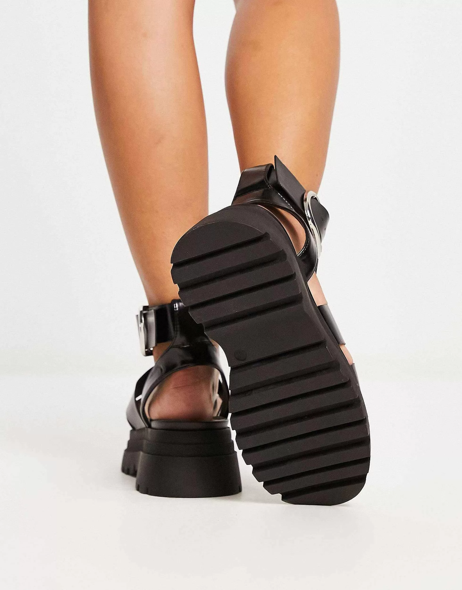 Women DESIGN Wide Fit Factor Buckle Hardware Fisherman Flat Sandals In